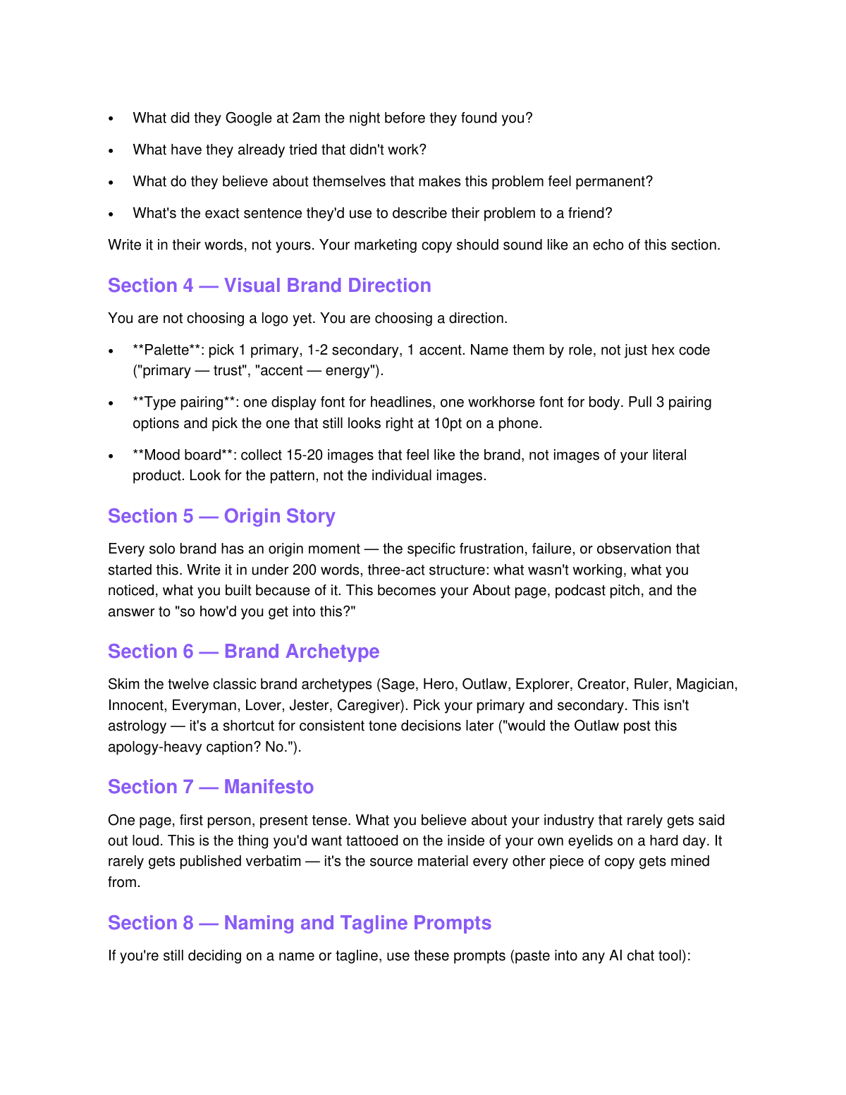 Brand Identity Workbook for Solopreneurs preview page 3