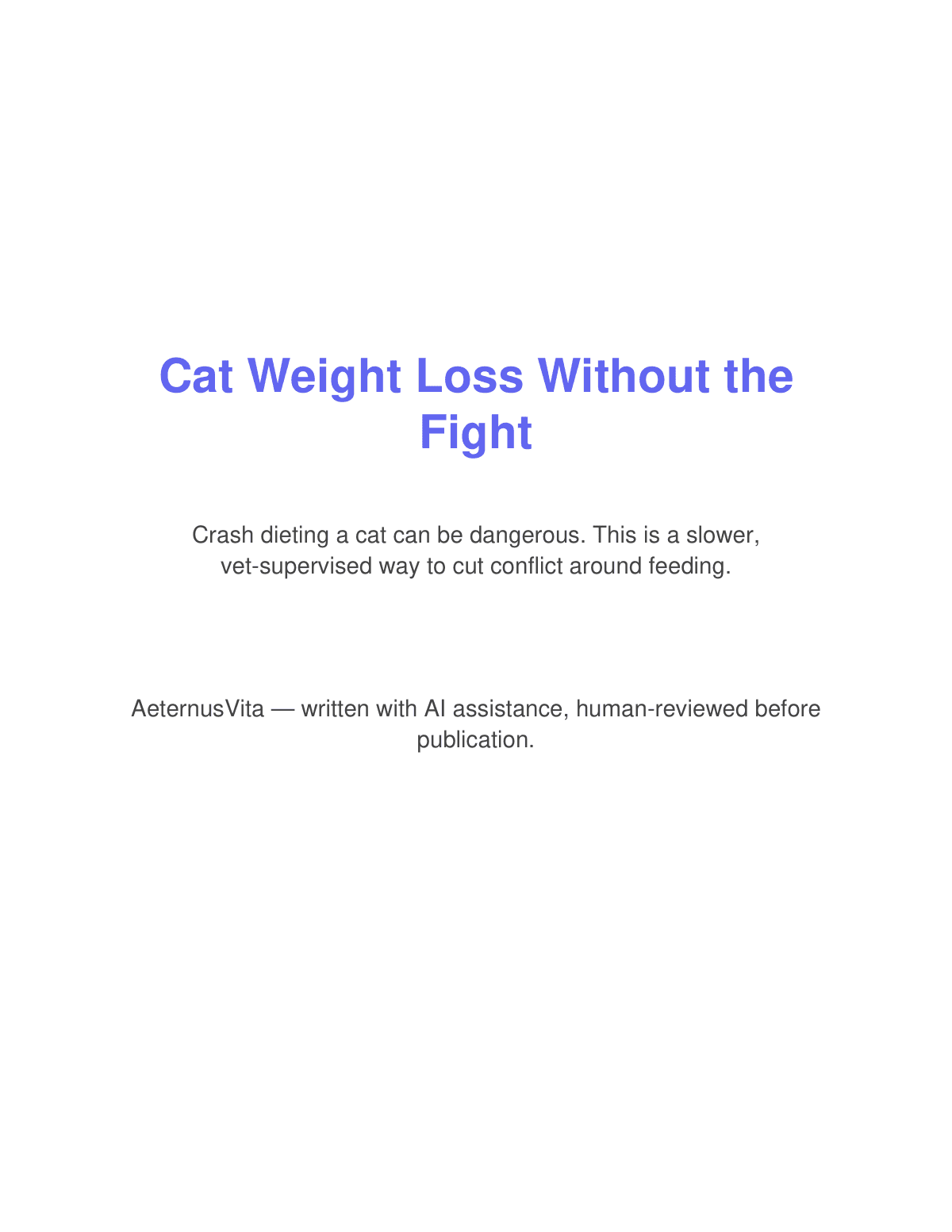 Cat Weight Loss Without the Fight preview page 1