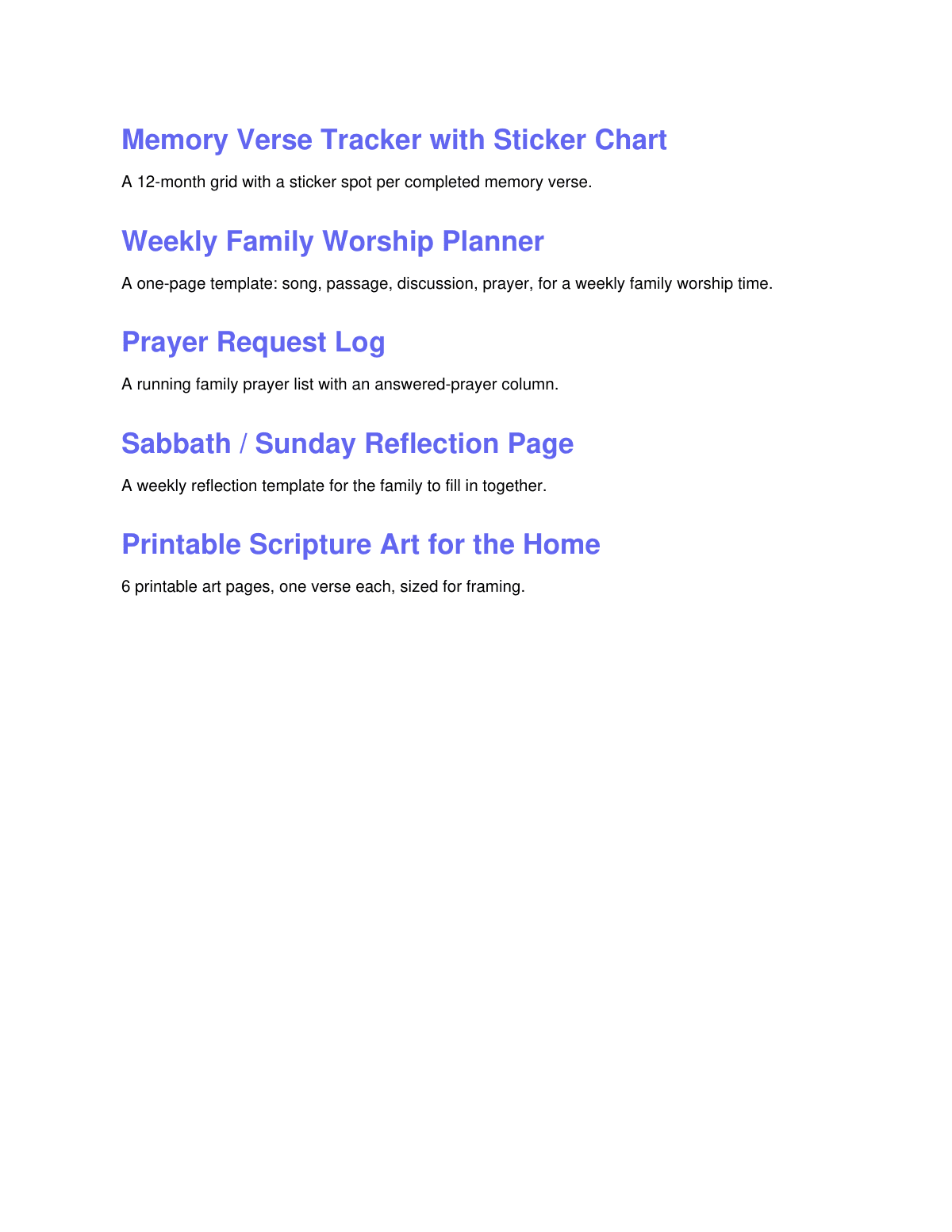 Christian Family Bible Reading Plan preview page 6