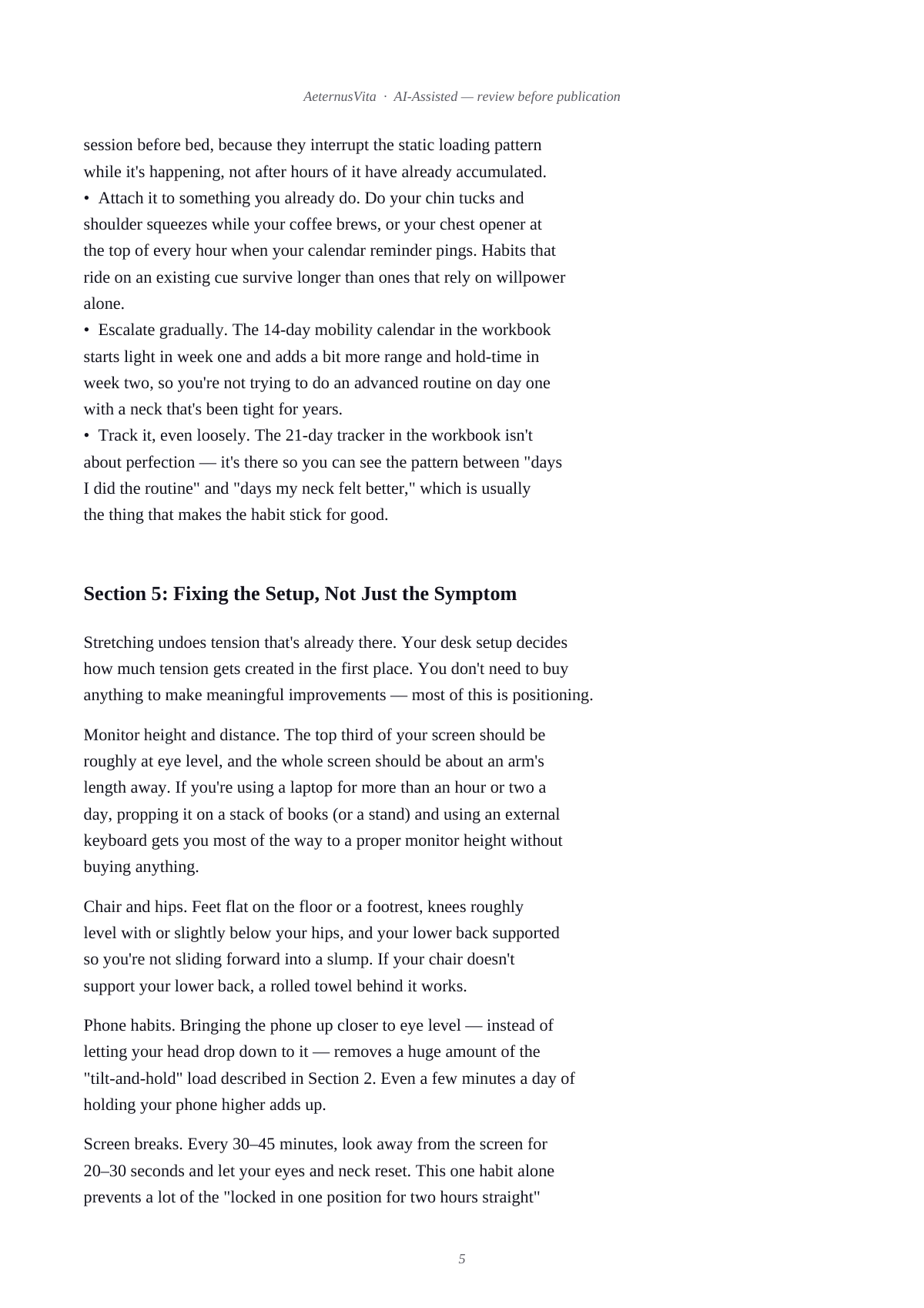 Desk & Screen Reset Protocol — 10-Minute Tech Neck & Eye Strain Relief (No Equipment) preview page 5