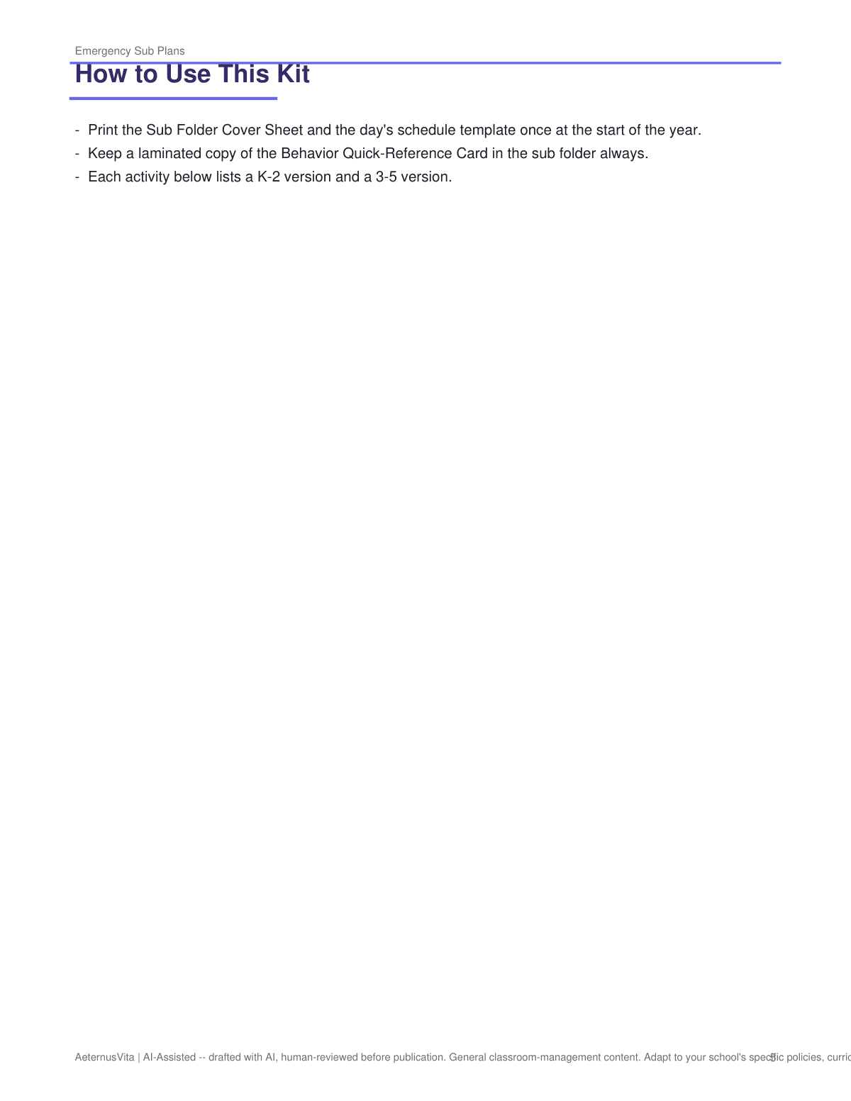 Emergency Sub Plans Bundle: K-5 No-Prep Lifesavers preview page 5