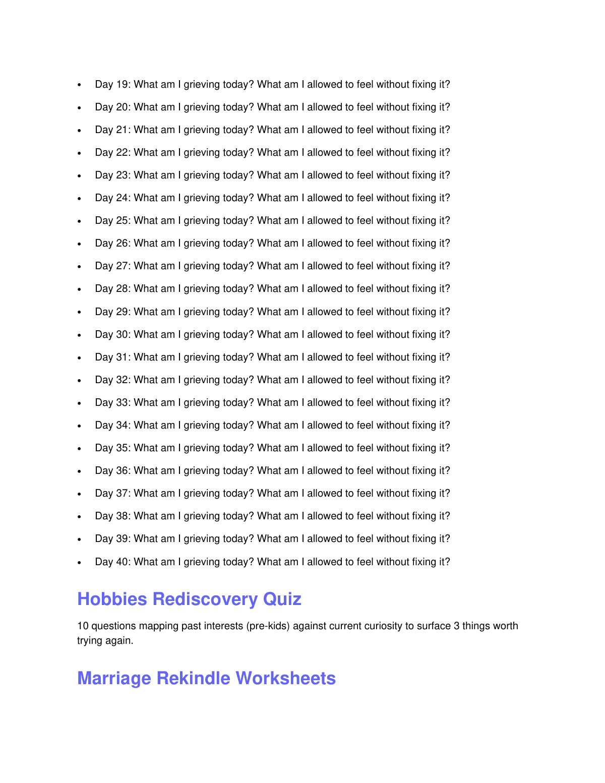 Empty Nester Reset Workbook preview page 3
