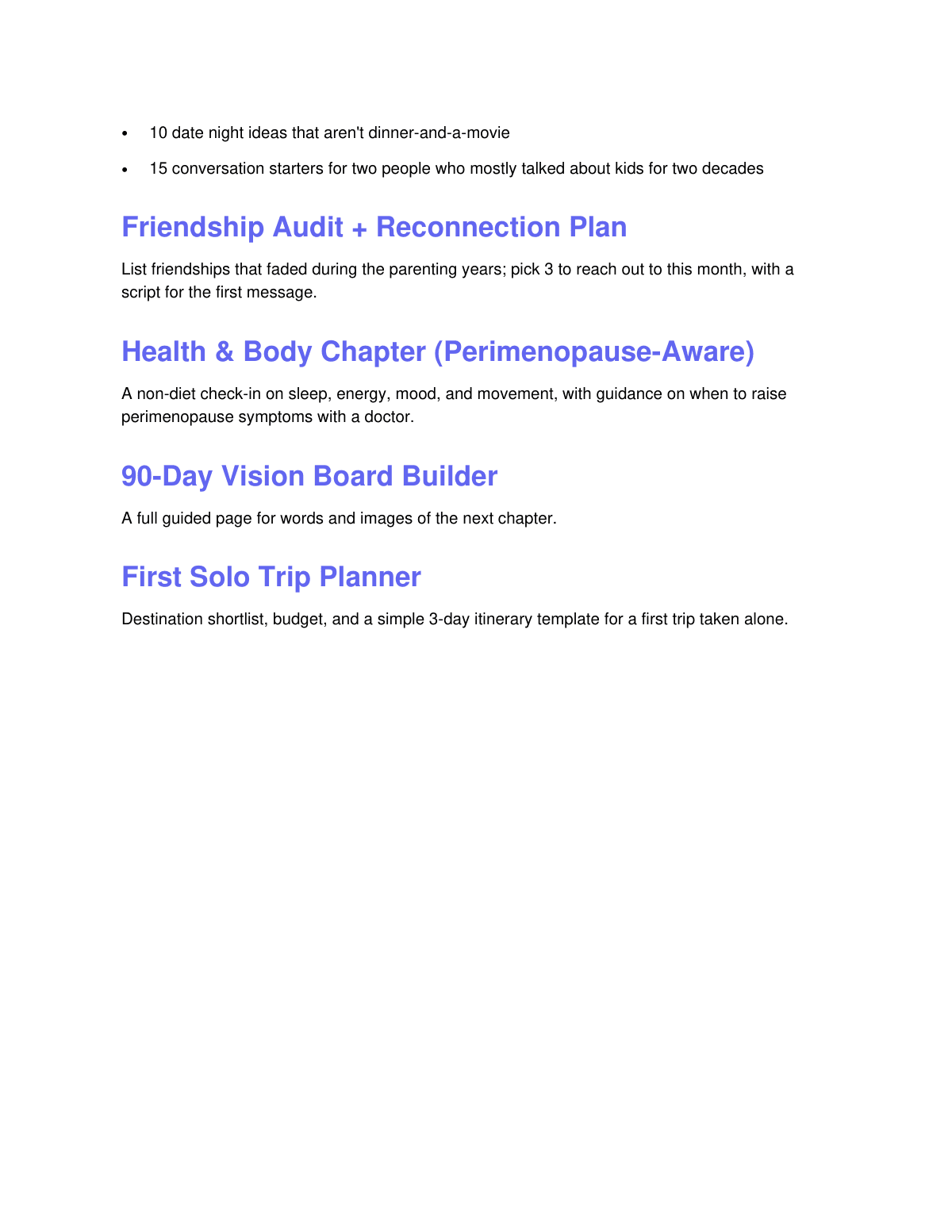 Empty Nester Reset Workbook preview page 4