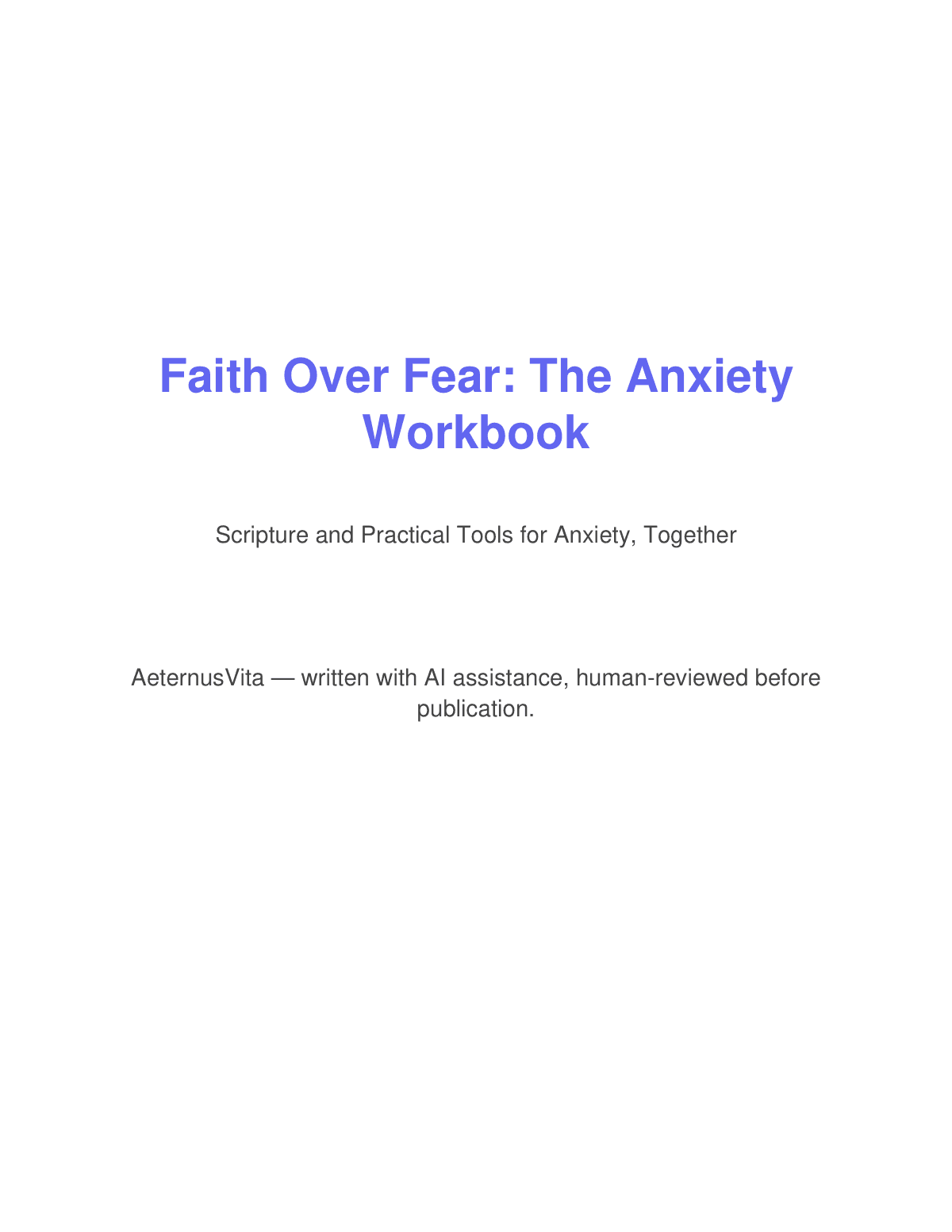 Faith Over Fear: The Anxiety Workbook preview page 1