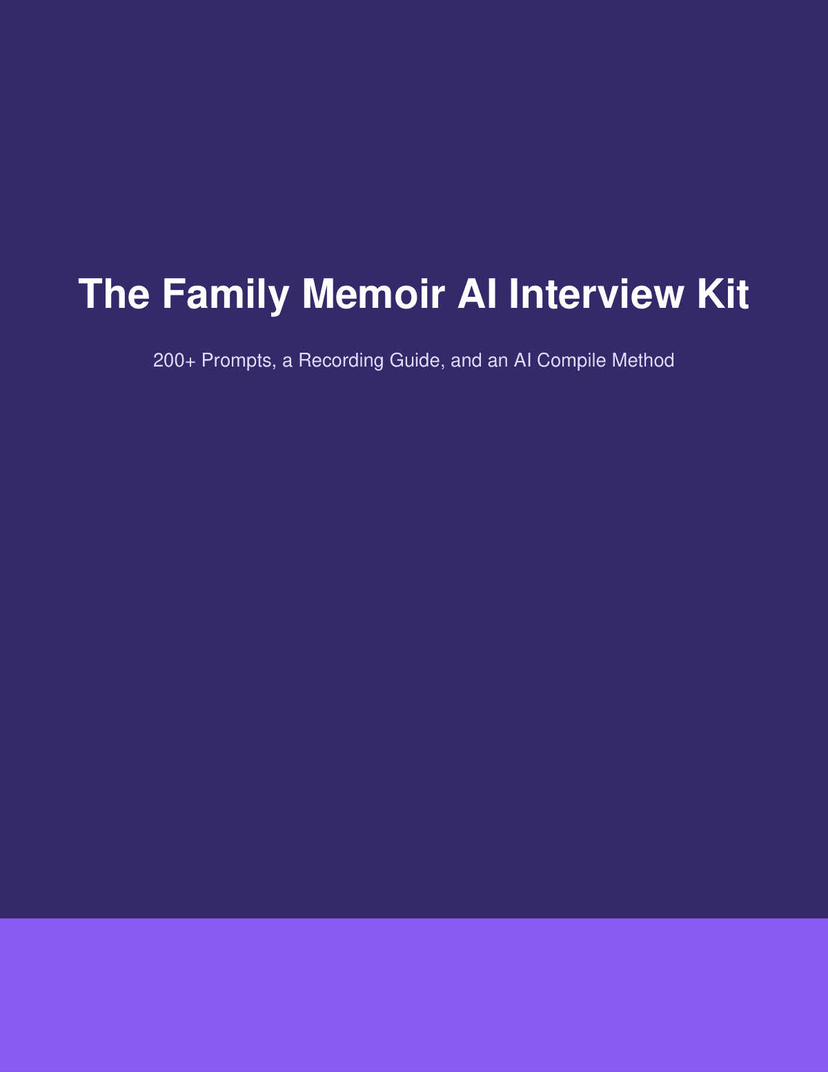 Family Memoir AI Interview Kit preview page 1