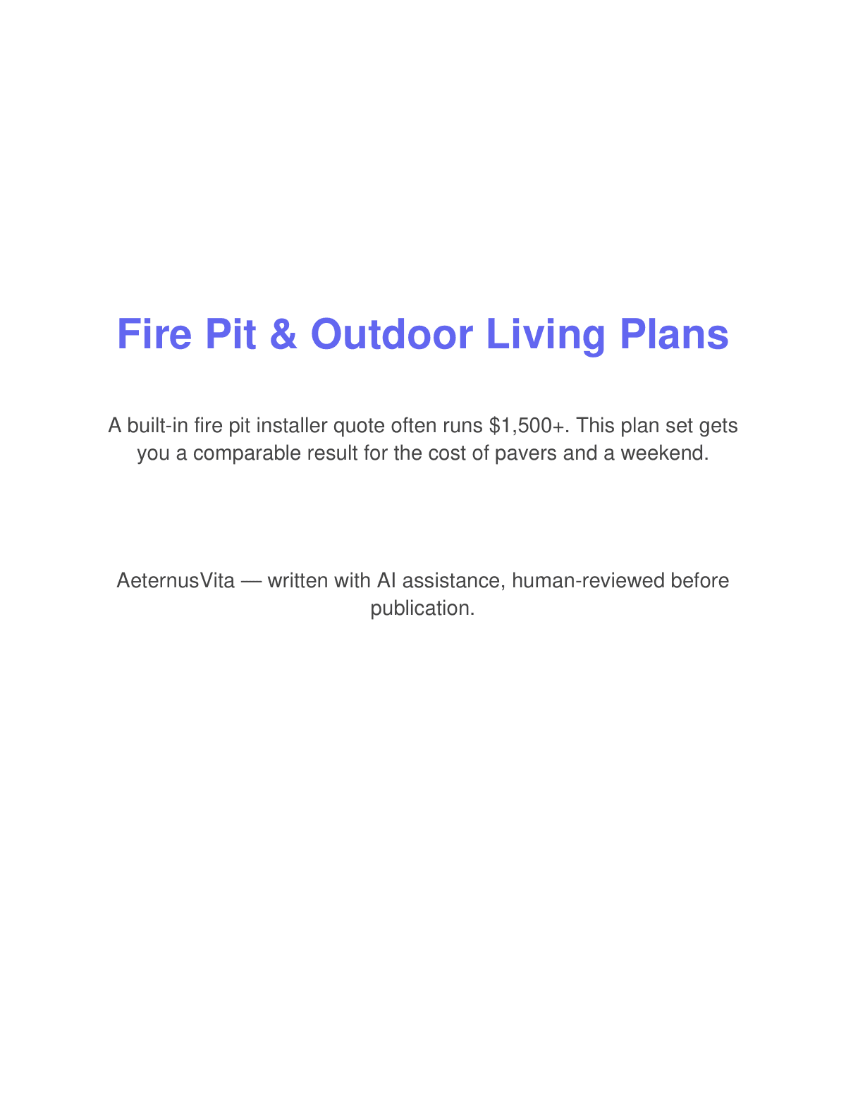 Fire Pit & Outdoor Living Plans preview page 1