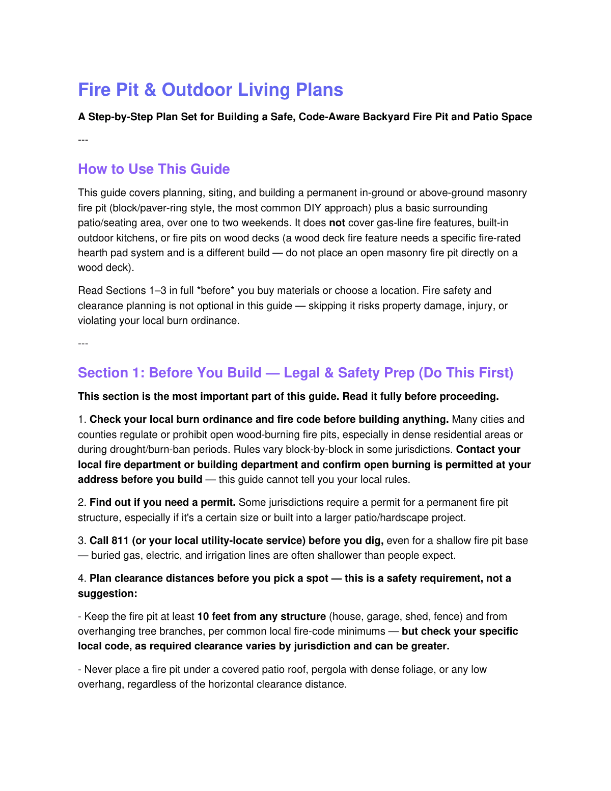 Fire Pit & Outdoor Living Plans preview page 2
