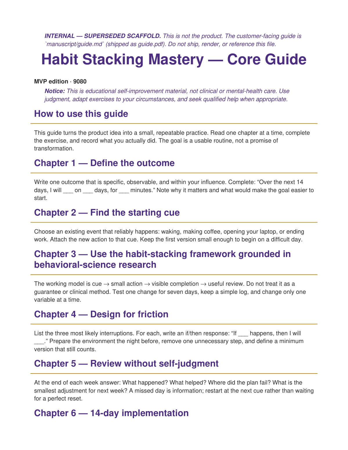 Habit Stacking Mastery preview page 1