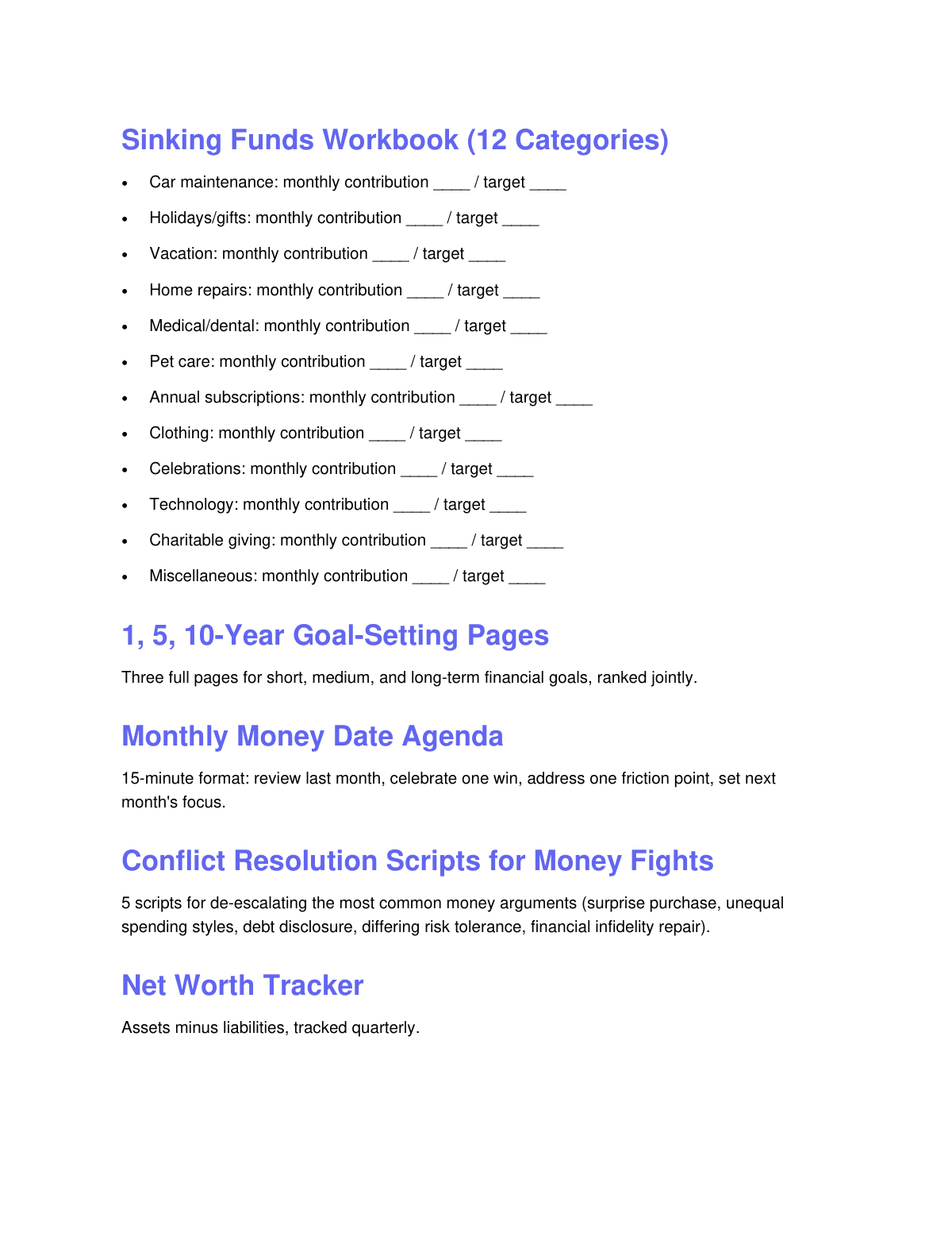 Money & Marriage: The Couples Financial Goals Workbook preview page 3