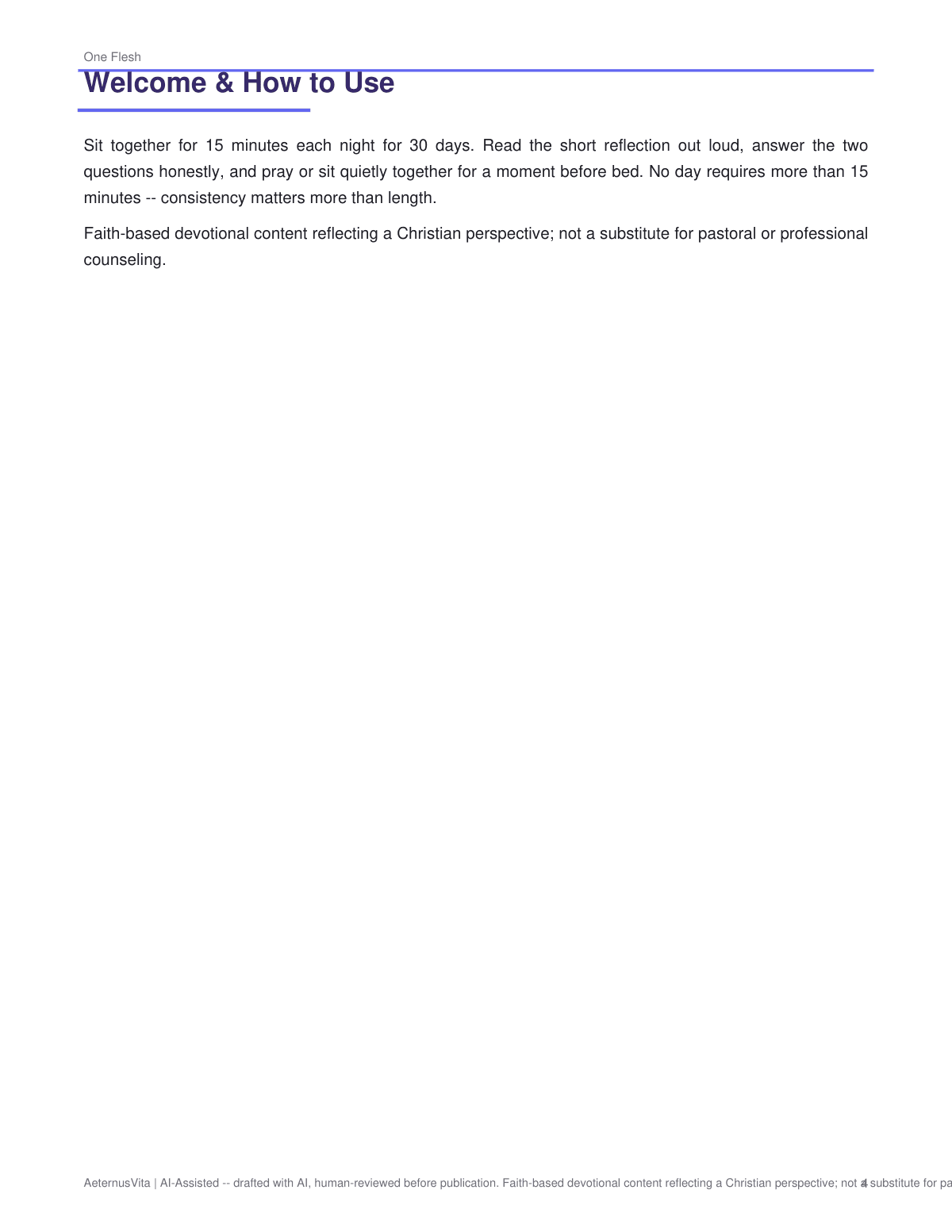 One Flesh: A 30-Day Marriage Devotional for Couples preview page 4