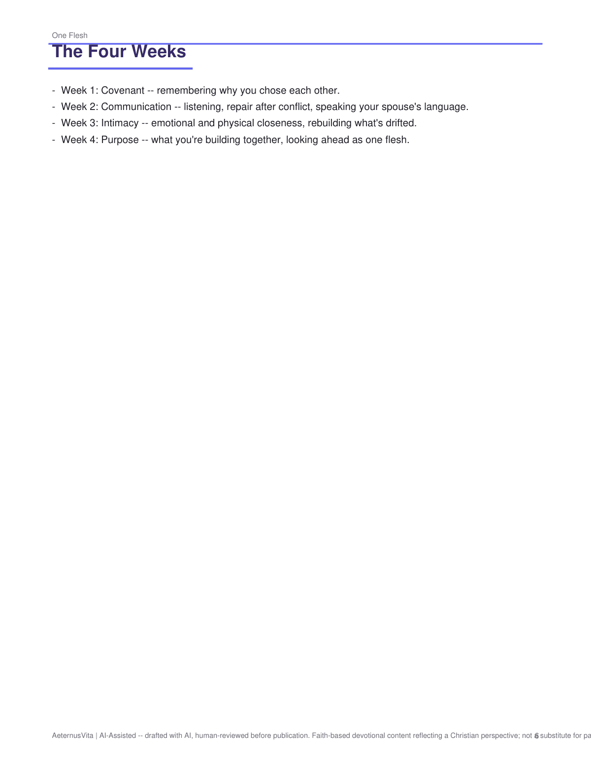 One Flesh: A 30-Day Marriage Devotional for Couples preview page 6