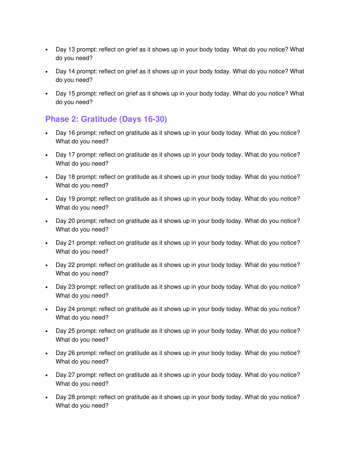 Postpartum Body Reclamation Journal preview page 3