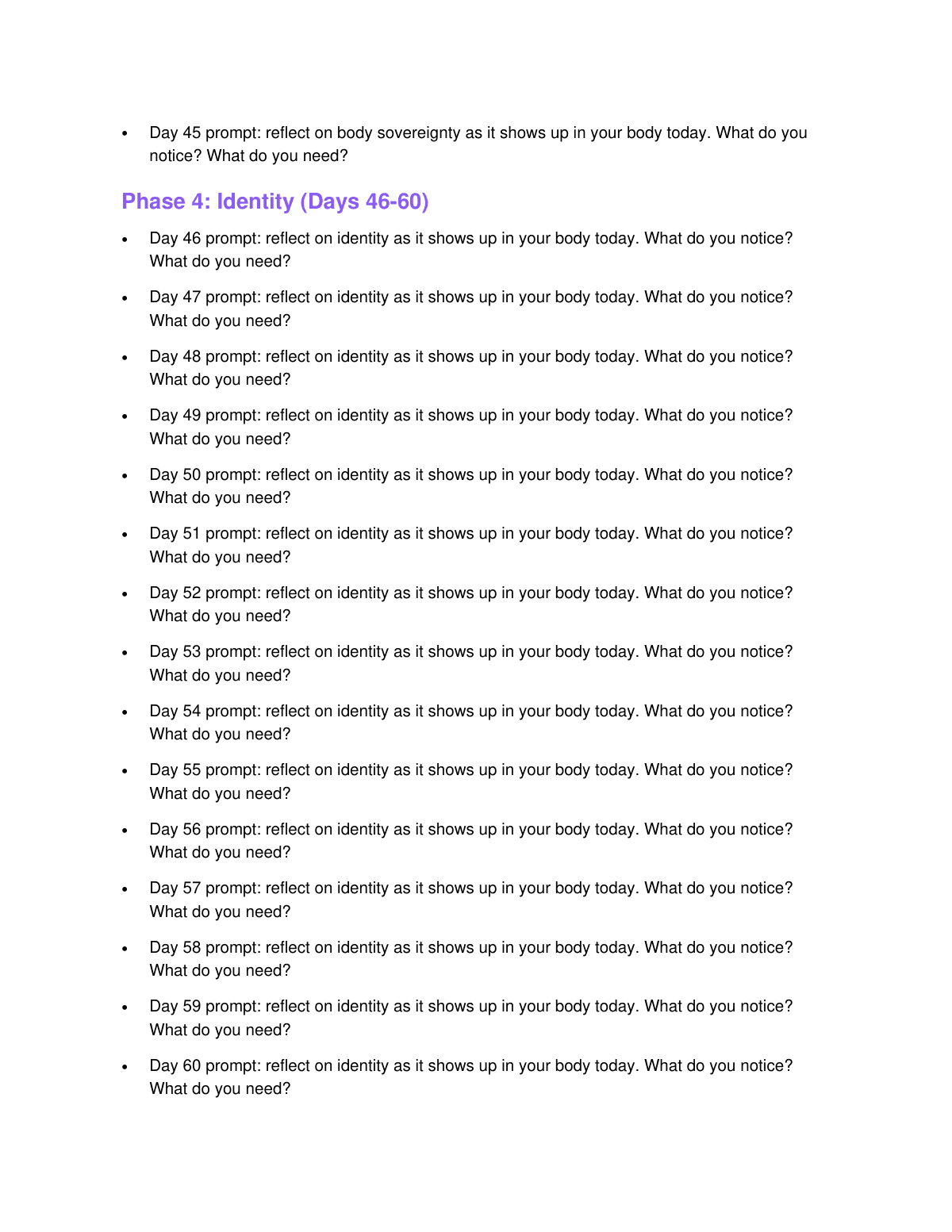 Postpartum Body Reclamation Journal preview page 5