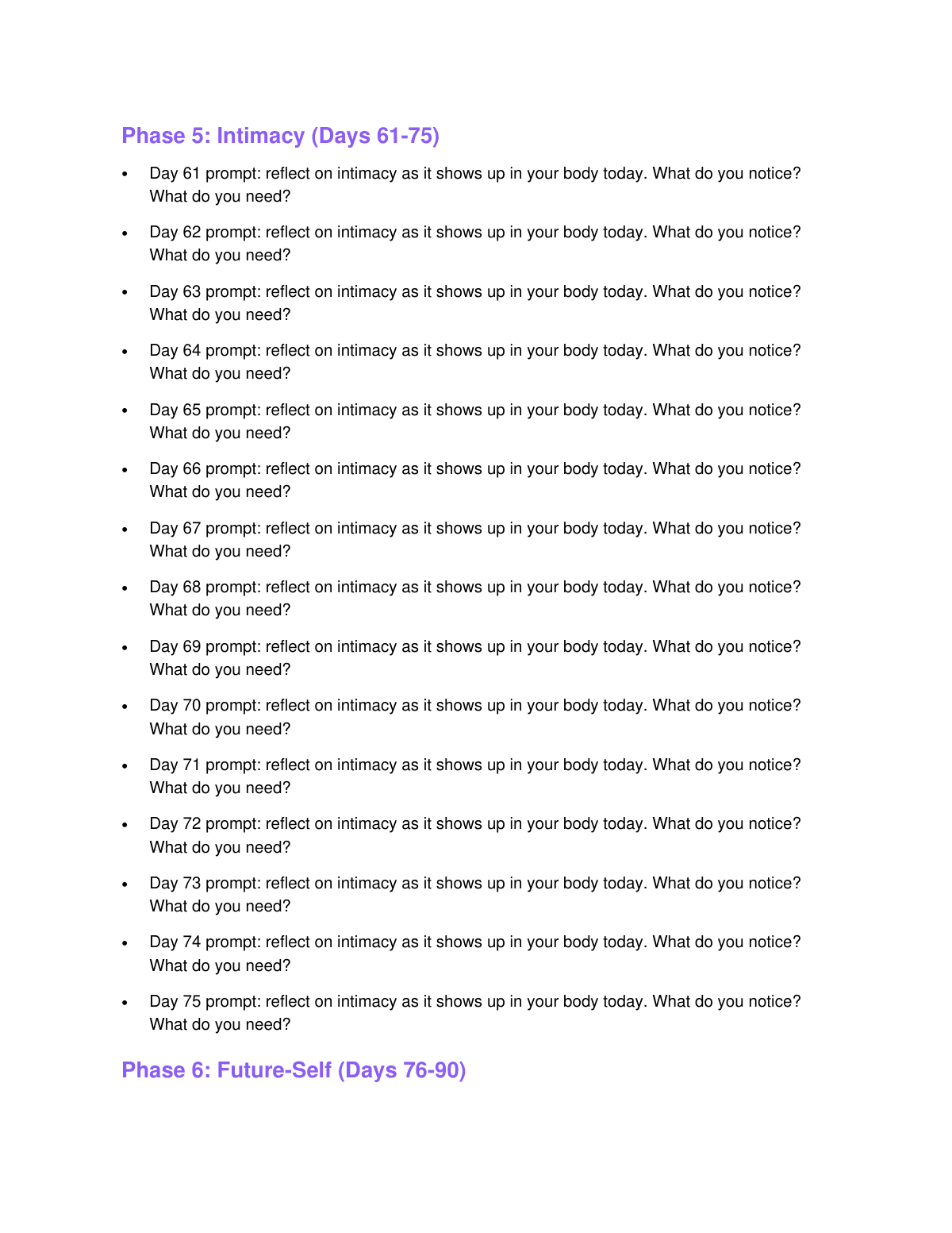 Postpartum Body Reclamation Journal preview page 6
