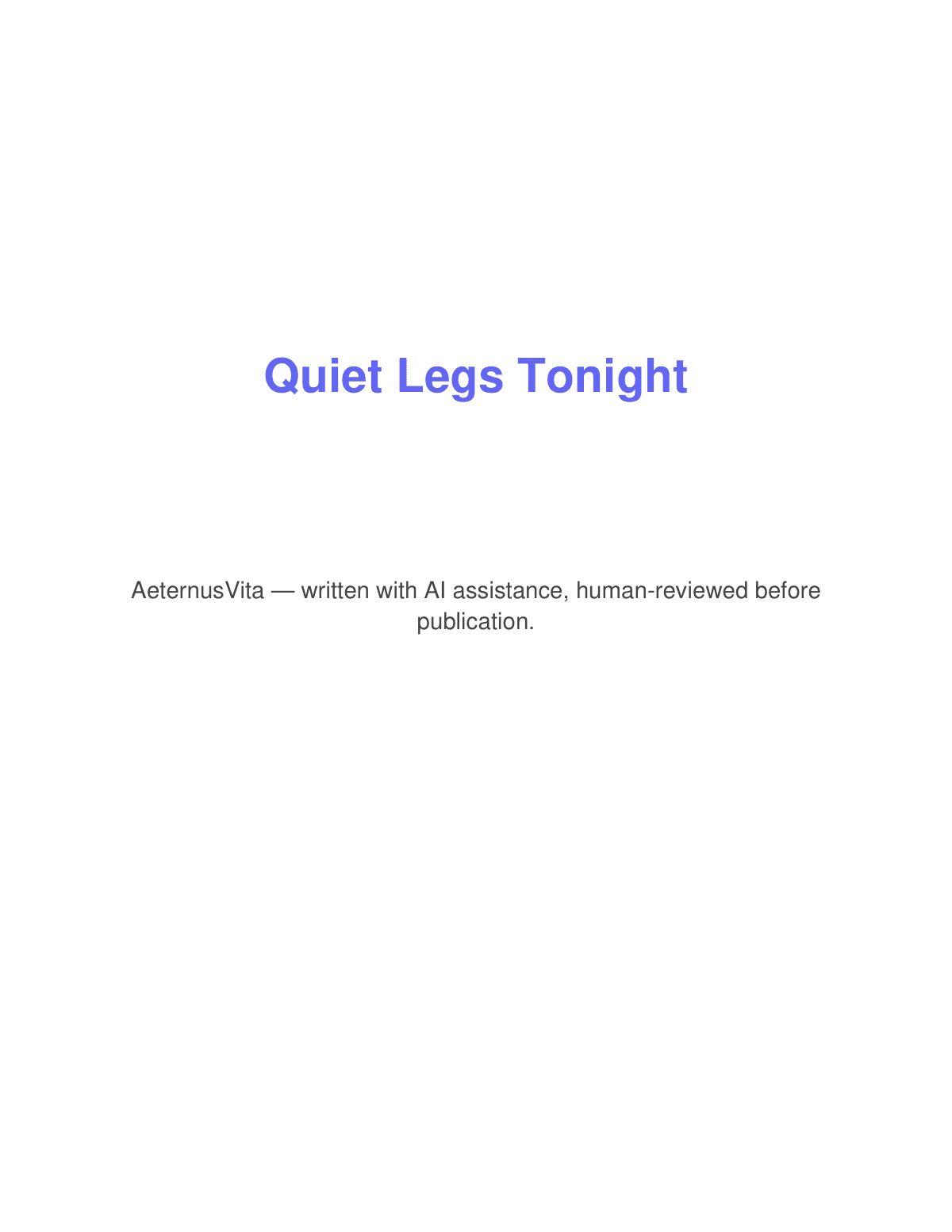 Quiet Legs Tonight preview page 1