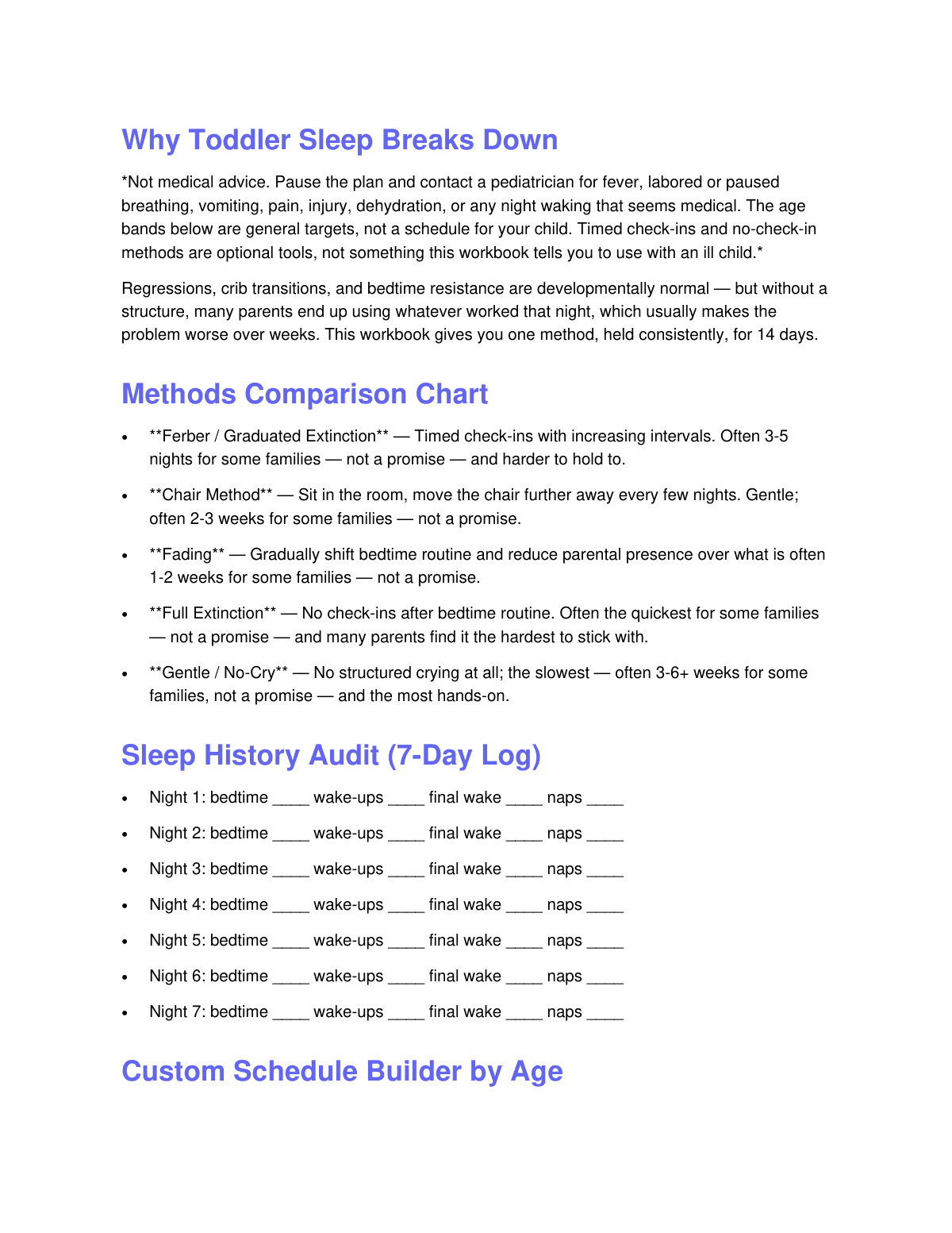 Sleep Training Toddler Workbook preview page 2