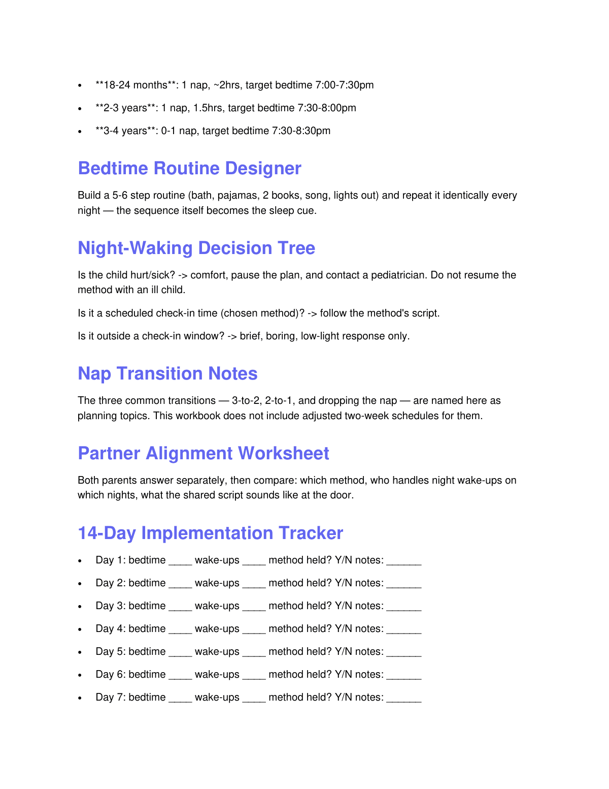 Sleep Training Toddler Workbook preview page 3