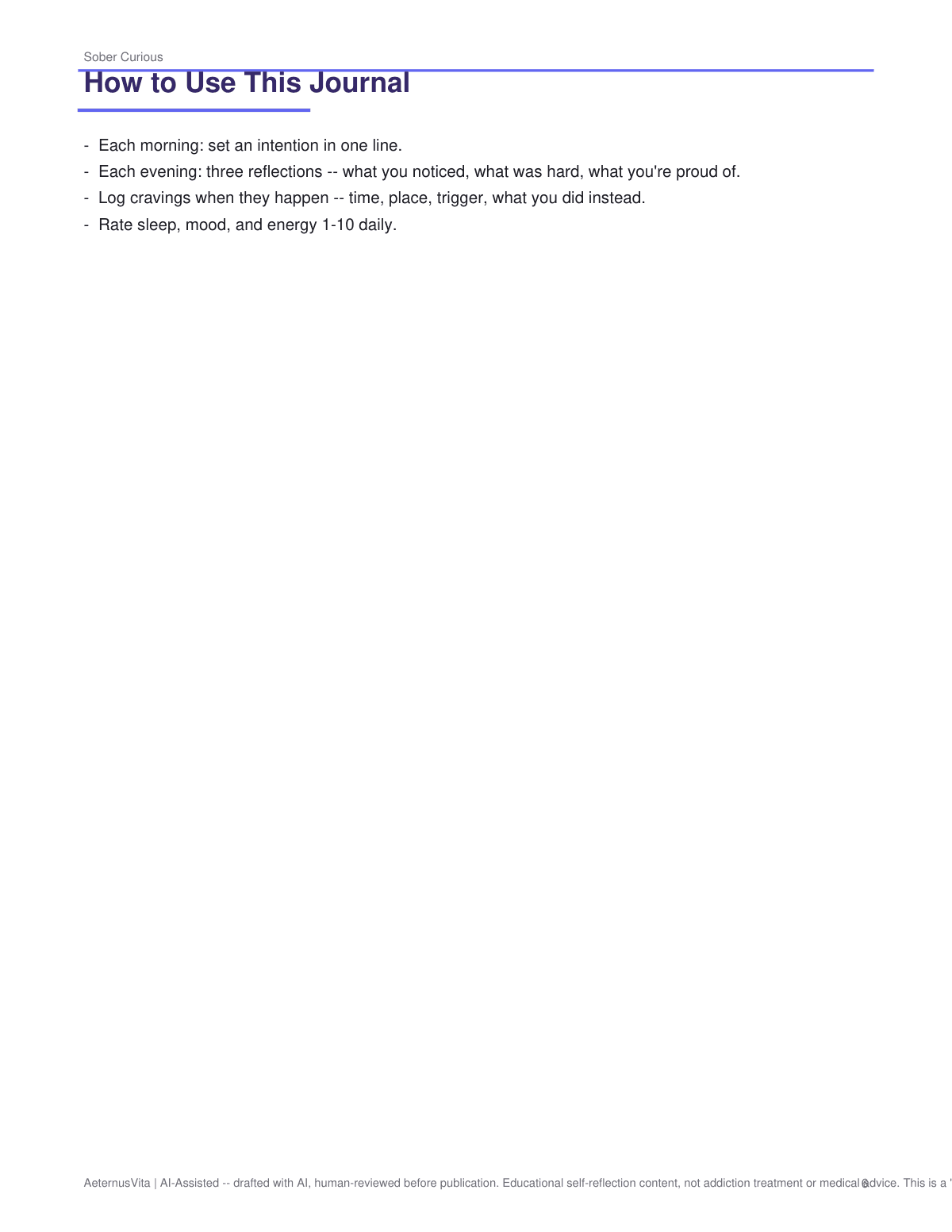 Sober Curious: A 90-Day Journal for Mindful Drinking preview page 6