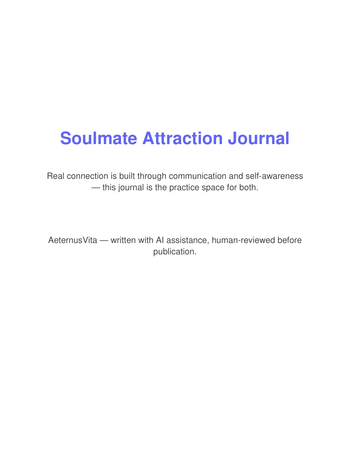Soulmate Attraction Journal preview page 1