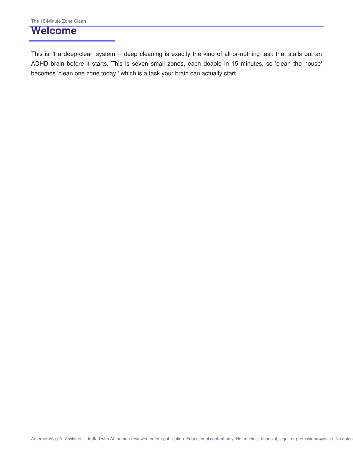 The 15-Minute Zone Clean (ADHD Edition) preview page 4