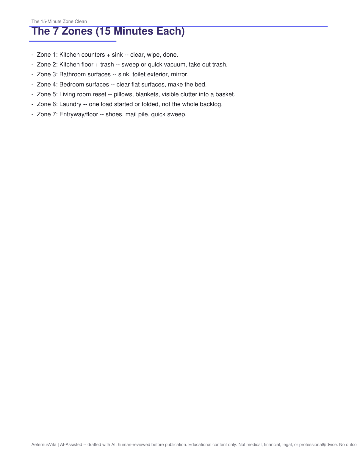 The 15-Minute Zone Clean (ADHD Edition) preview page 5