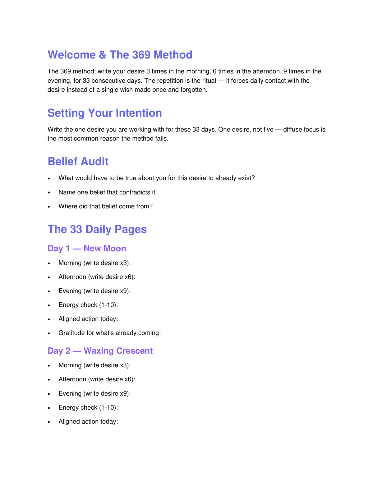 The 369 Manifestation Journal: 33 Days to Your Desire preview page 2