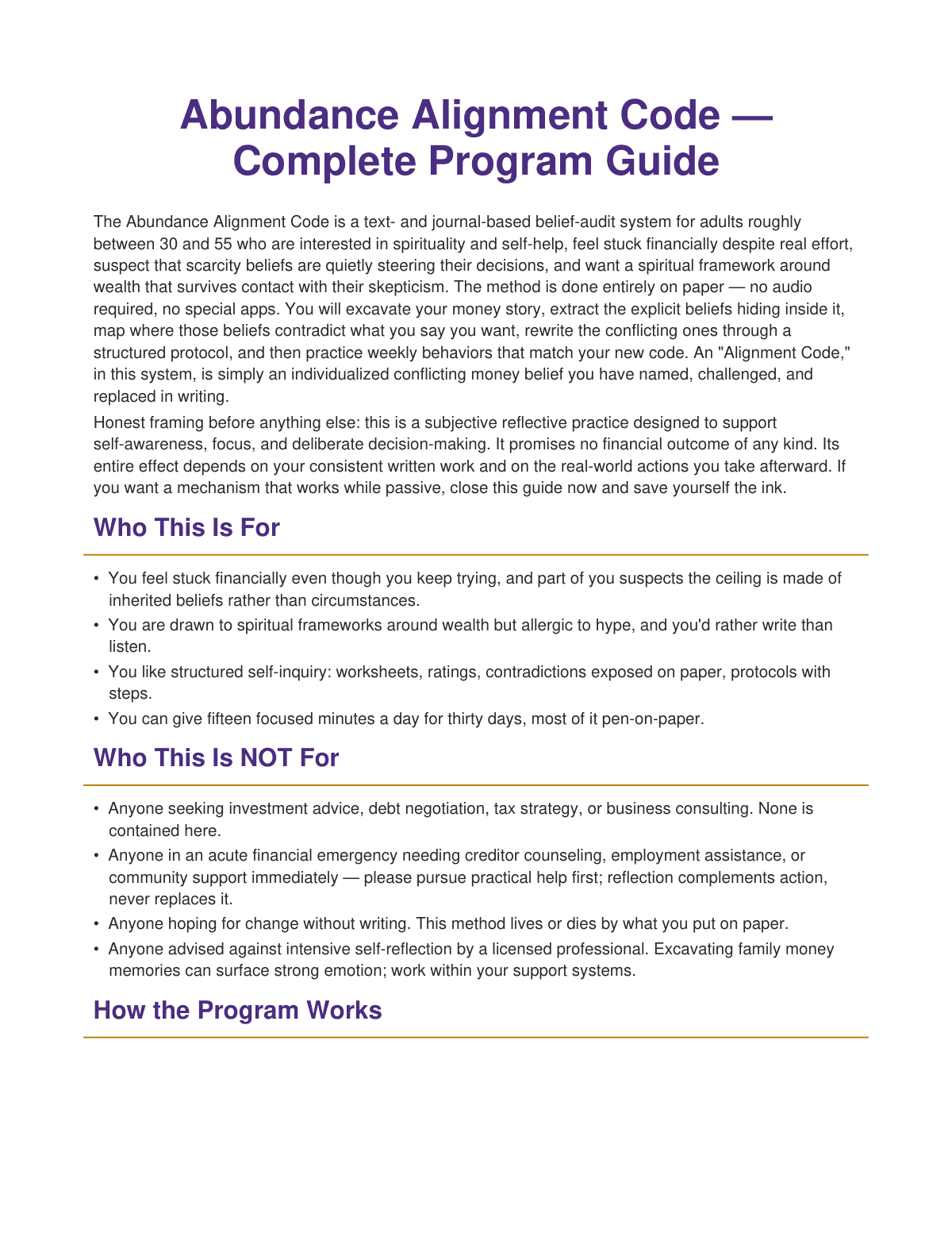 The Abundance Alignment Code preview page 1