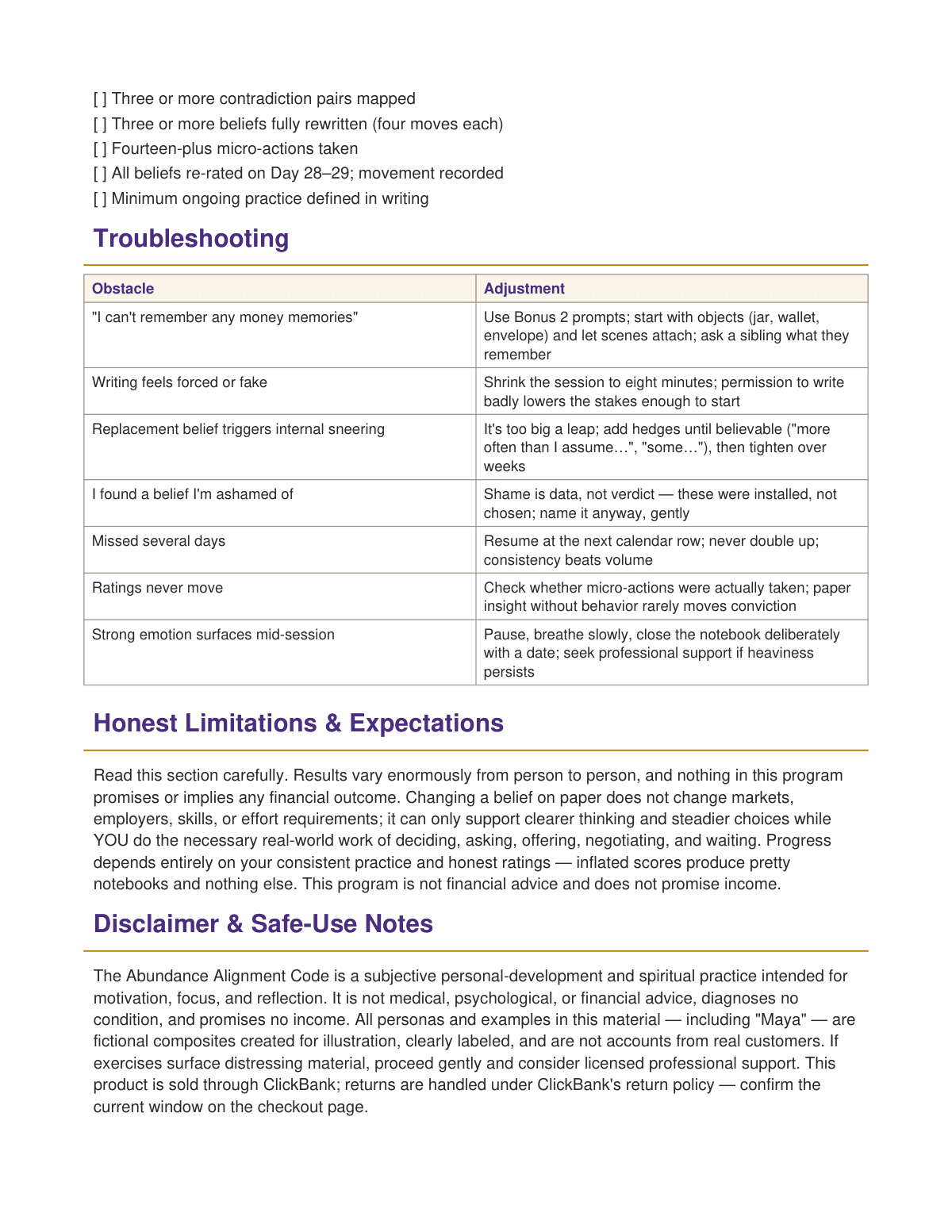 The Abundance Alignment Code preview page 5