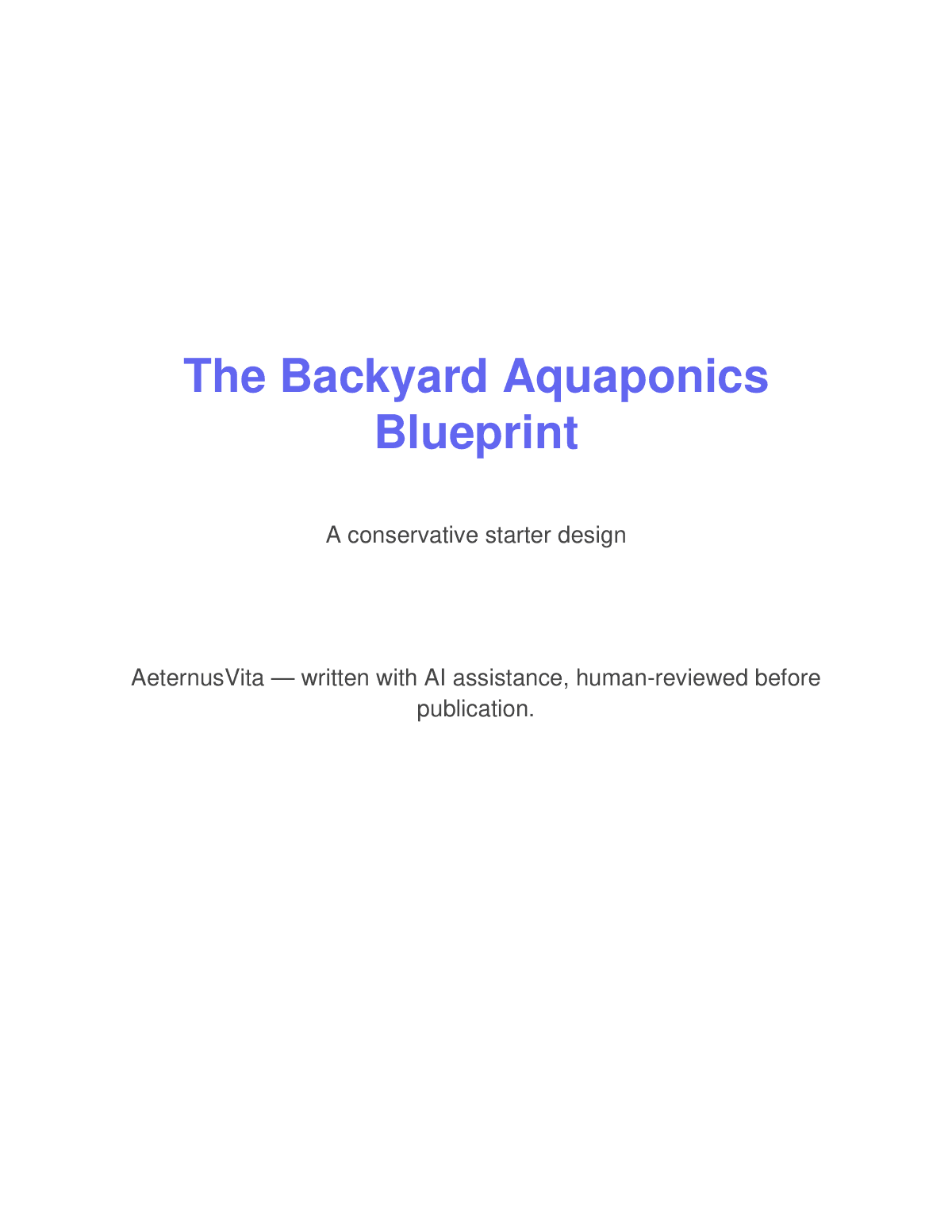 The Backyard Aquaponics Blueprint preview page 1
