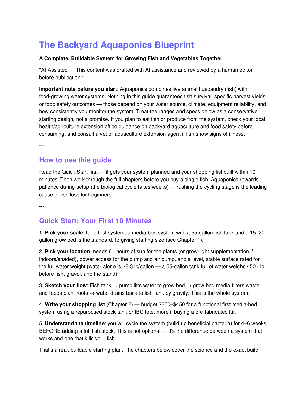 The Backyard Aquaponics Blueprint preview page 2