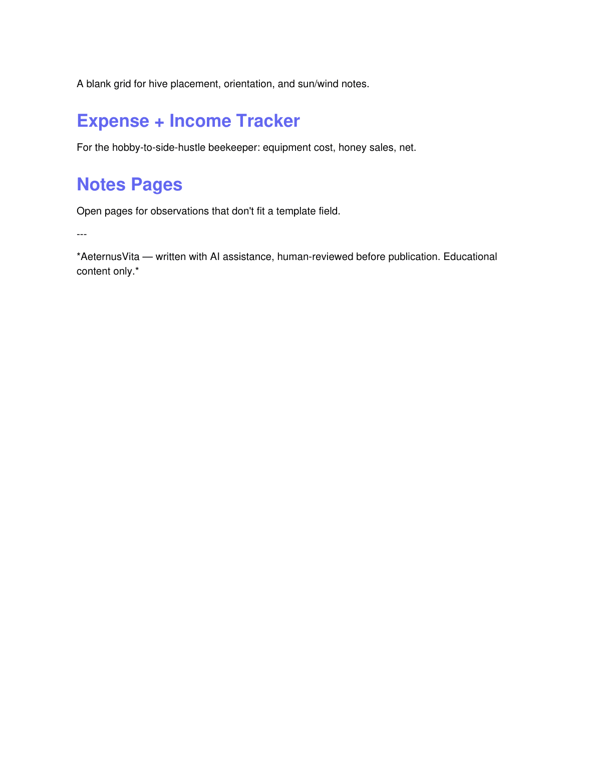 The Beekeeper's Year Planner preview page 3