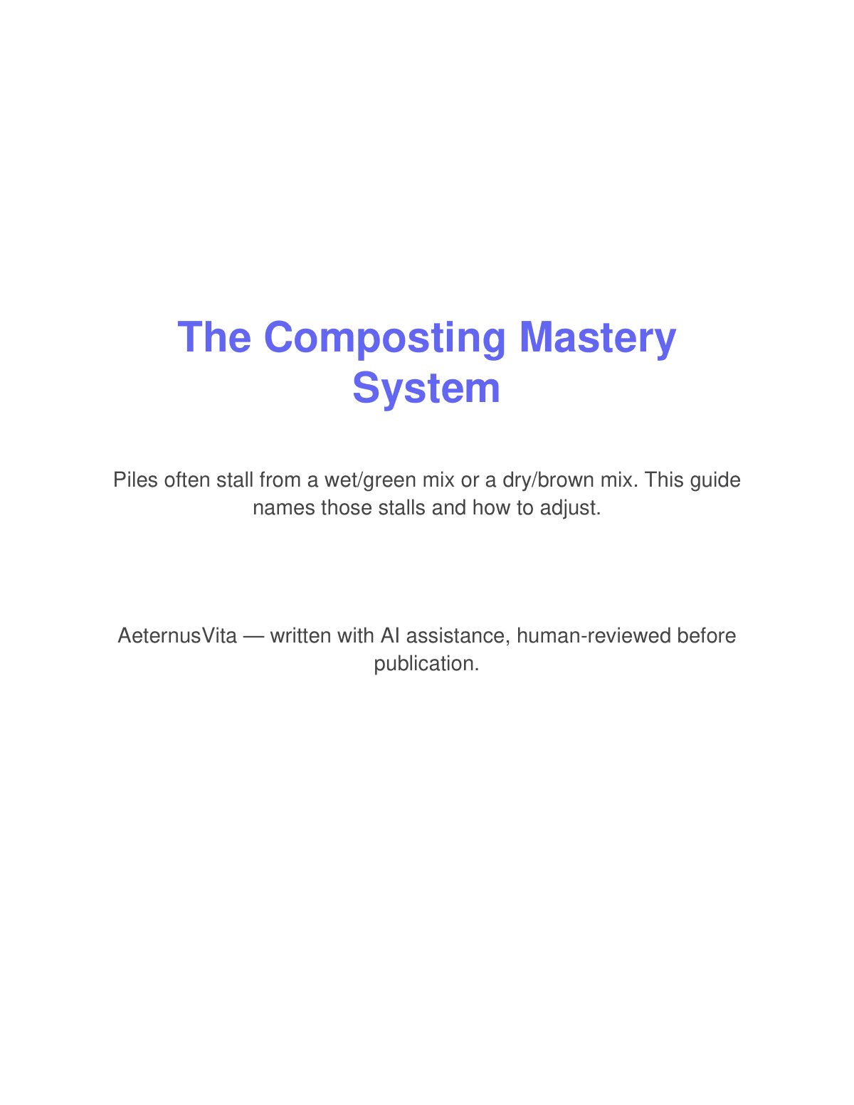 The Composting Mastery System preview page 1