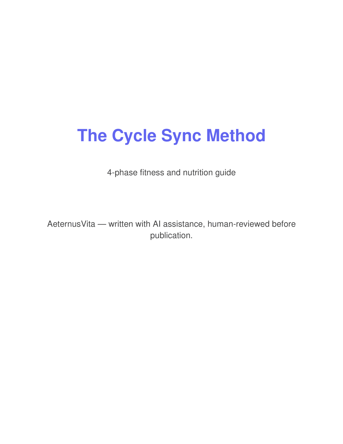 The Cycle Sync Method preview page 1
