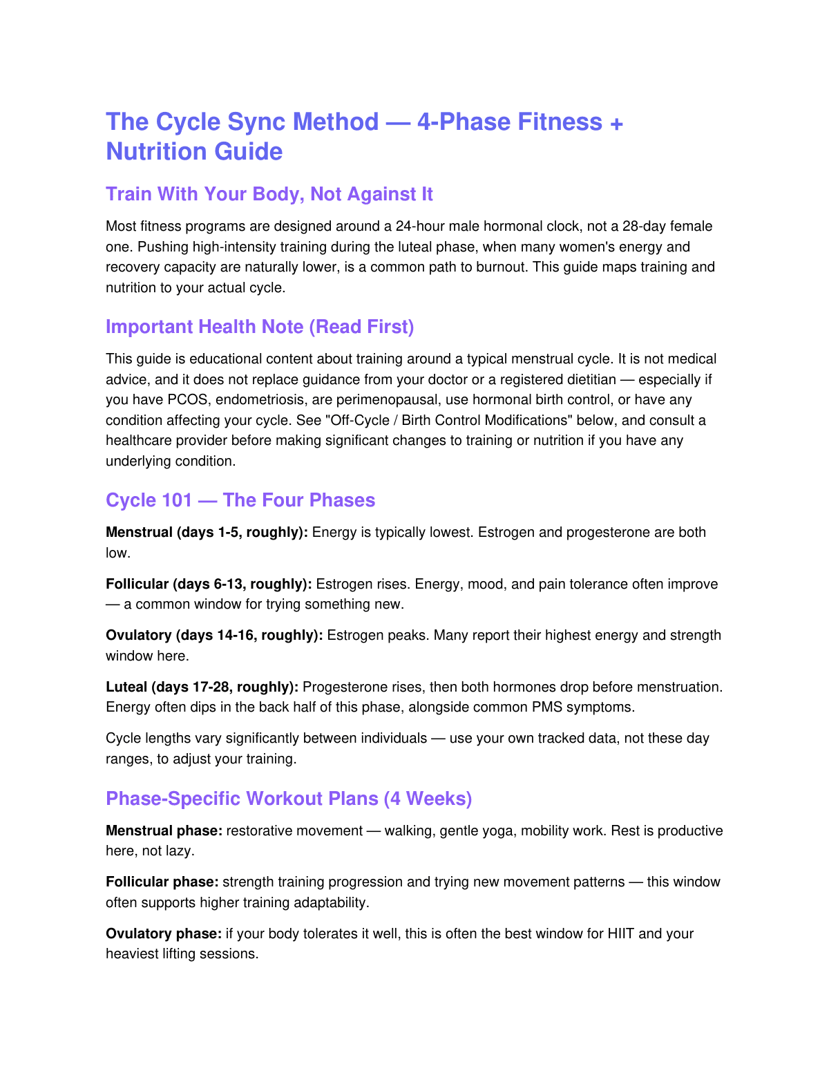 The Cycle Sync Method preview page 2