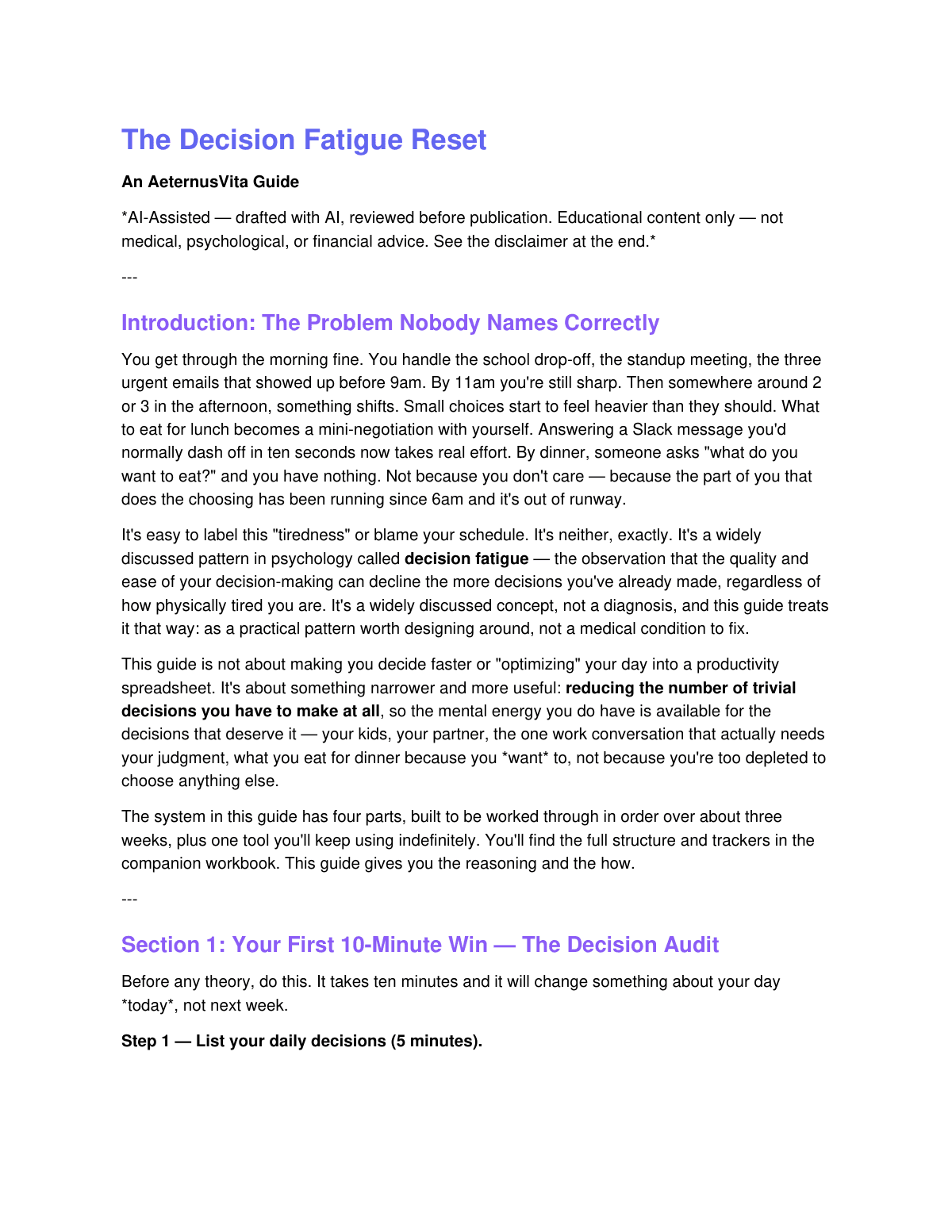 The Decision Fatigue Reset preview page 2