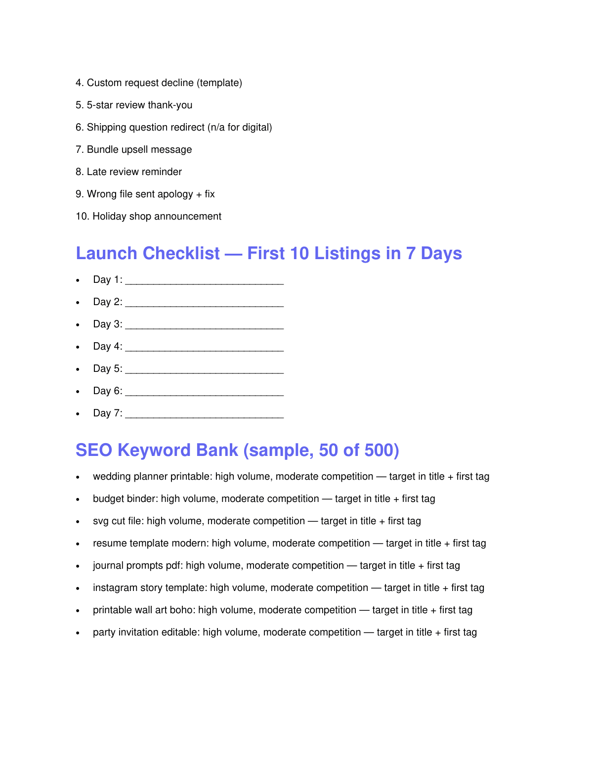 The Etsy Digital Shop Starter Kit: Open & Optimize in 7 Days preview page 3