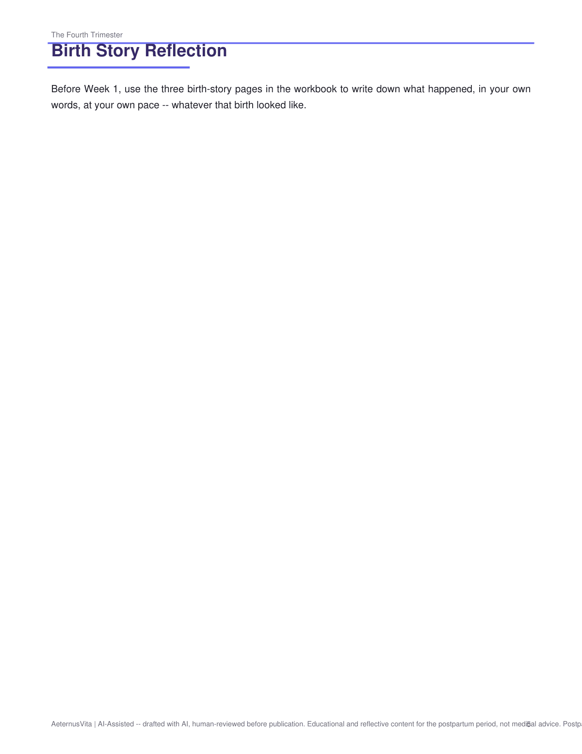 The Fourth Trimester: A 6-Week Postpartum Recovery Journal preview page 5
