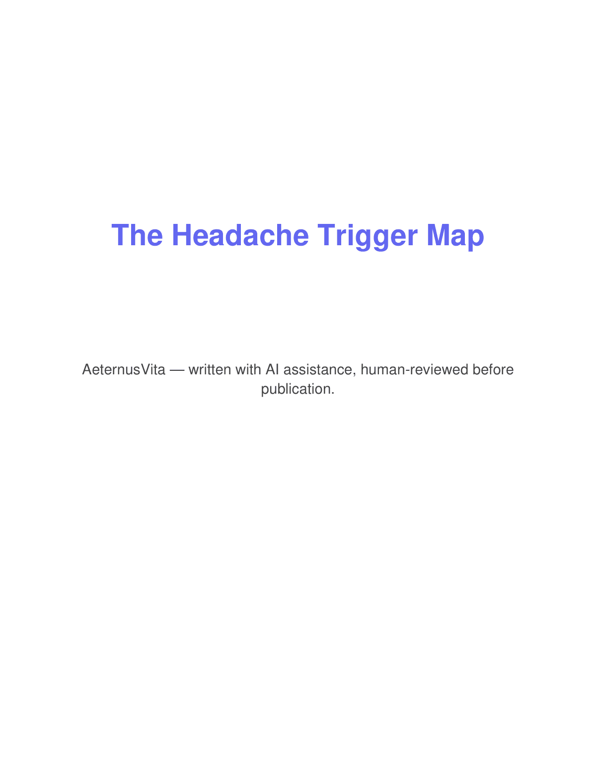 The Headache Trigger Map preview page 1