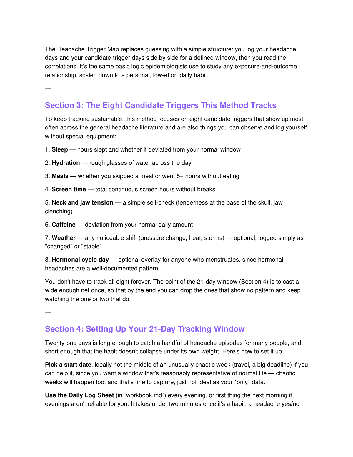 The Headache Trigger Map preview page 4
