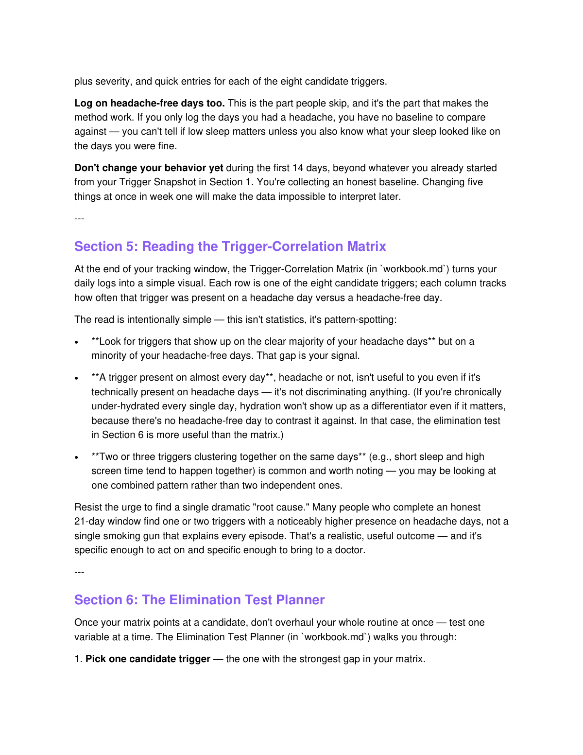 The Headache Trigger Map preview page 5
