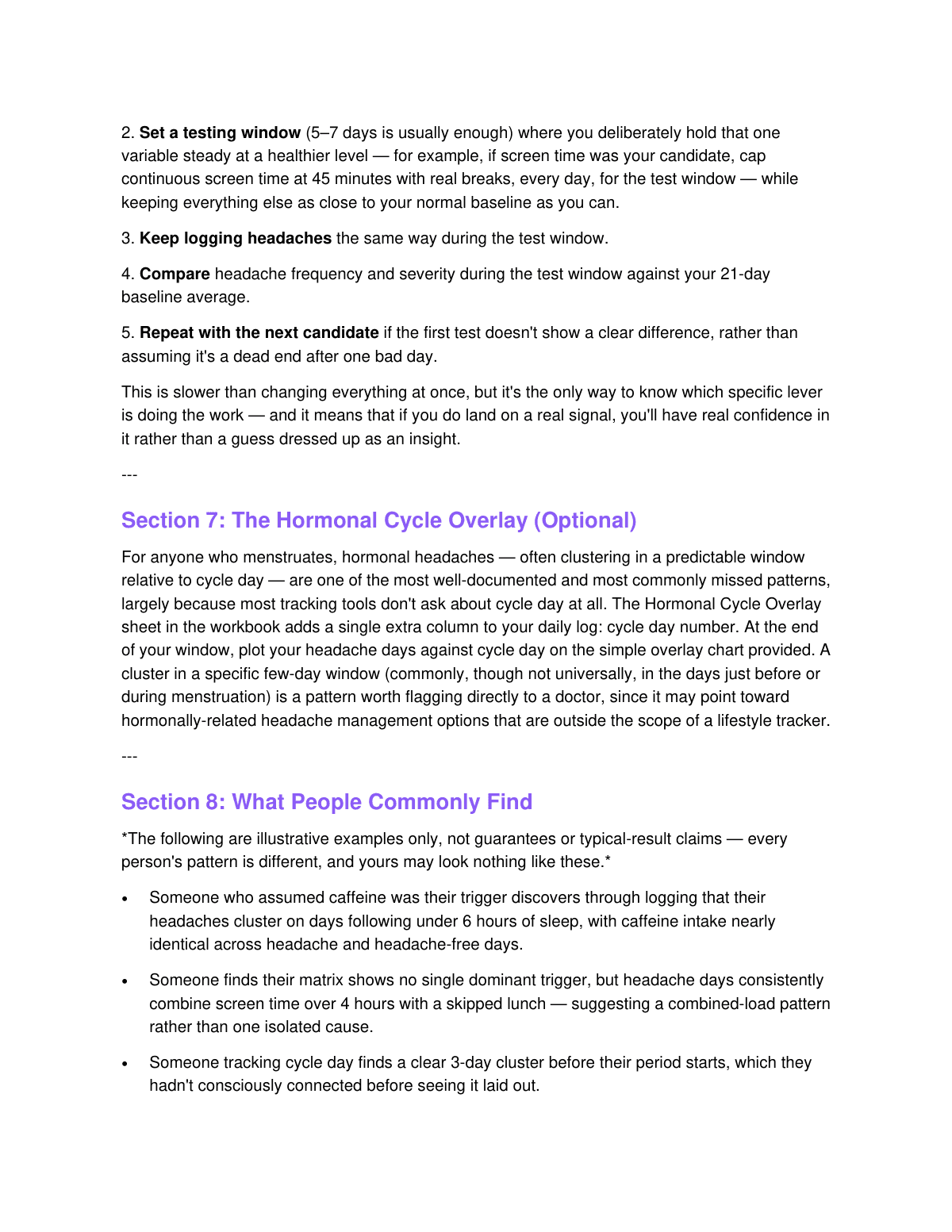 The Headache Trigger Map preview page 6
