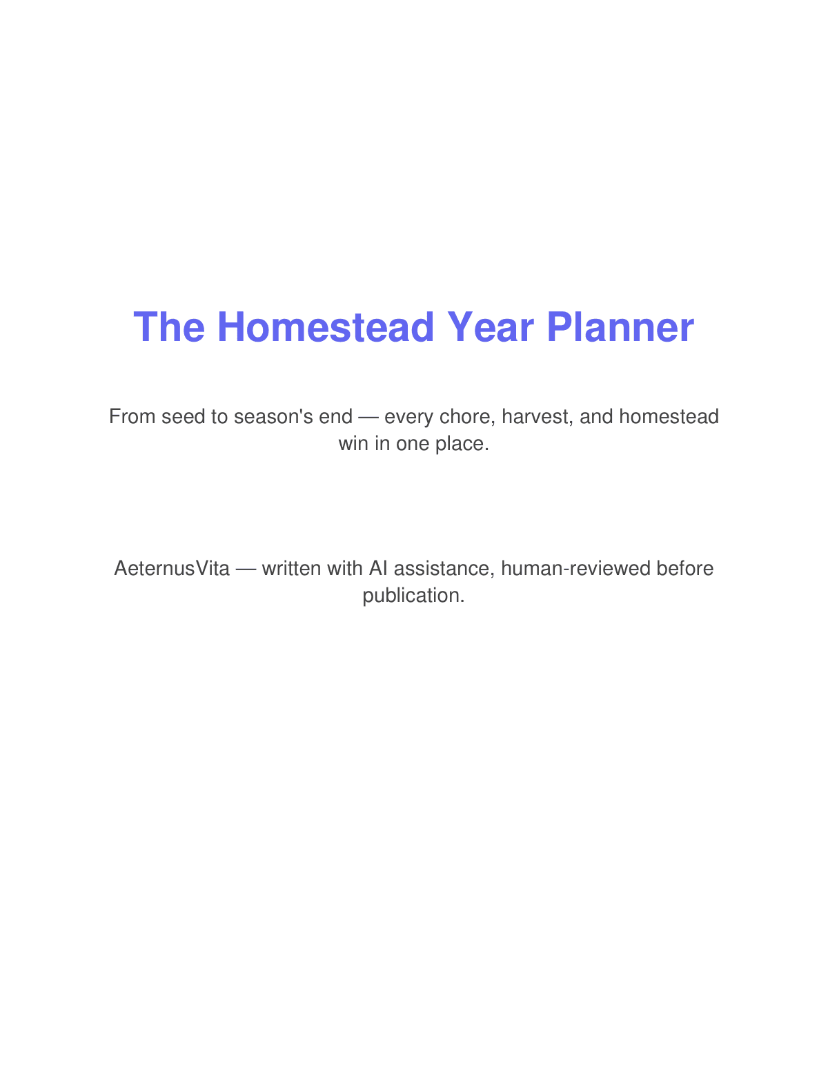 The Homestead Year Planner preview page 1