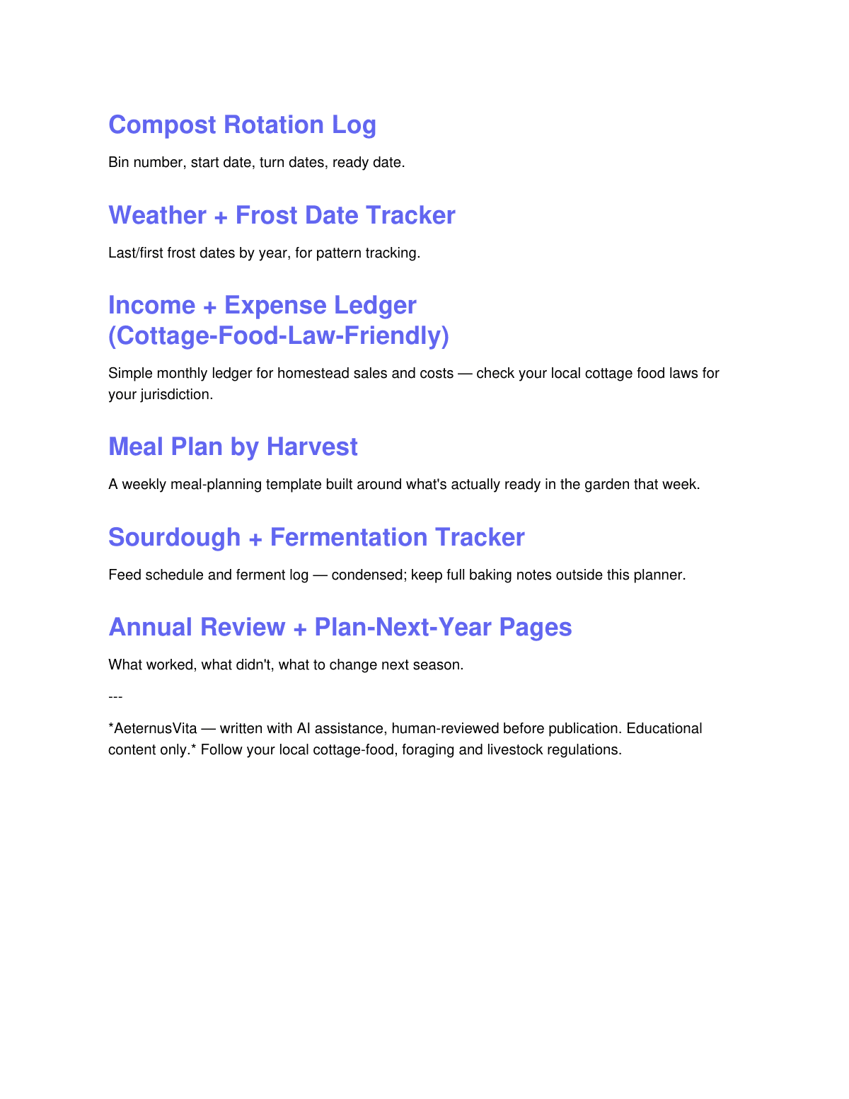 The Homestead Year Planner preview page 3