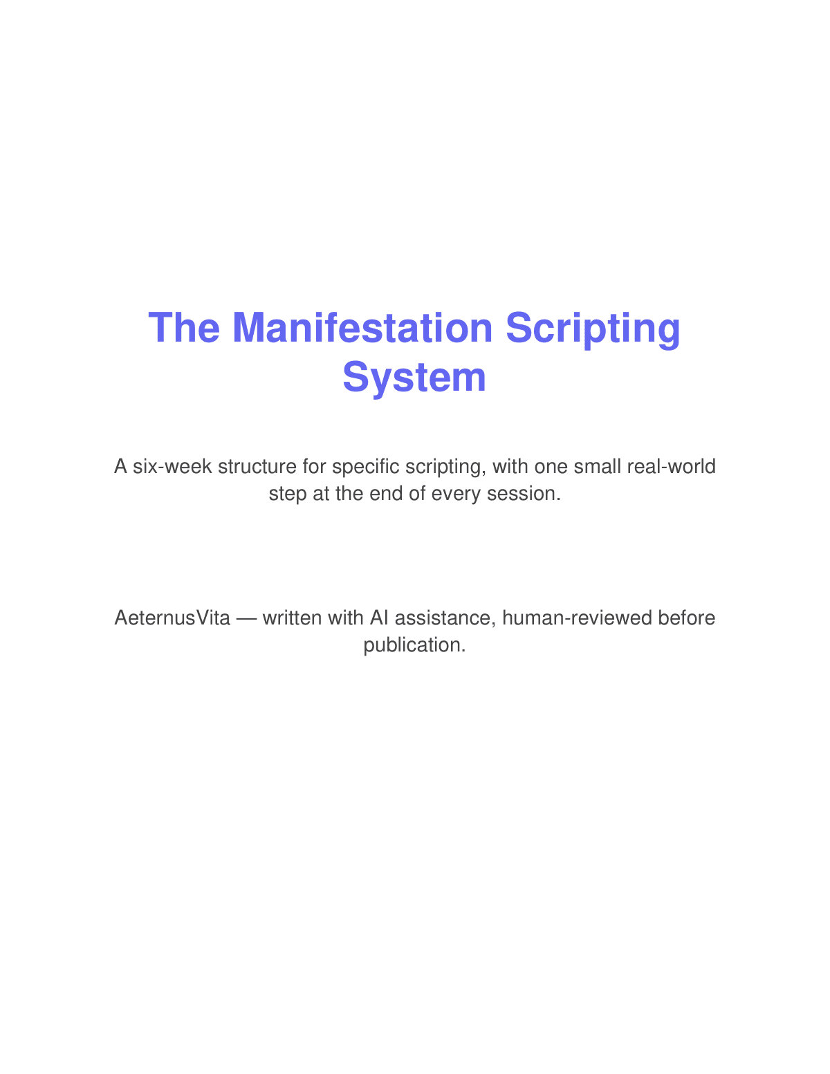 The Manifestation Scripting System preview page 1