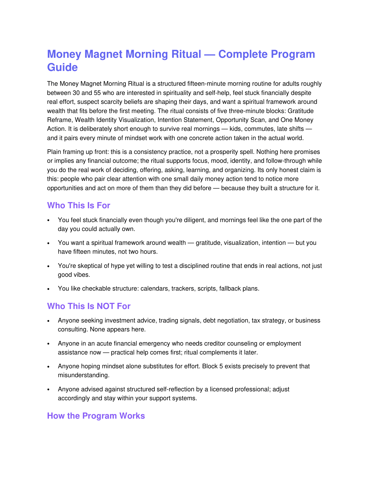 The Money Magnet Morning Ritual preview page 2