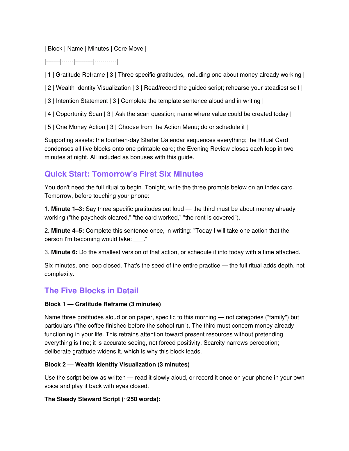 The Money Magnet Morning Ritual preview page 3