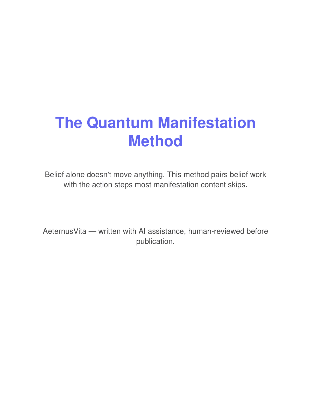 The Quantum Manifestation Method preview page 1