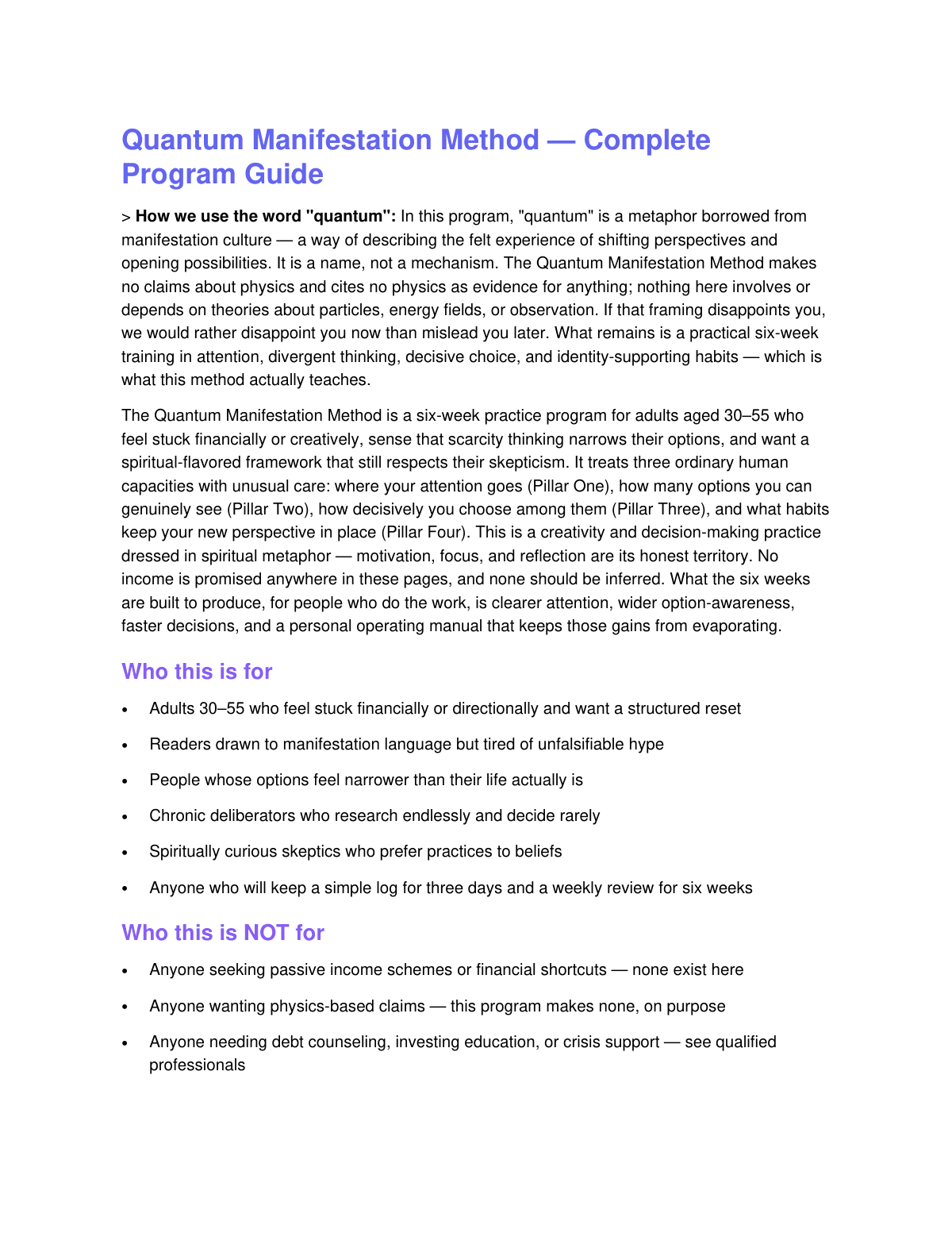 The Quantum Manifestation Method preview page 2