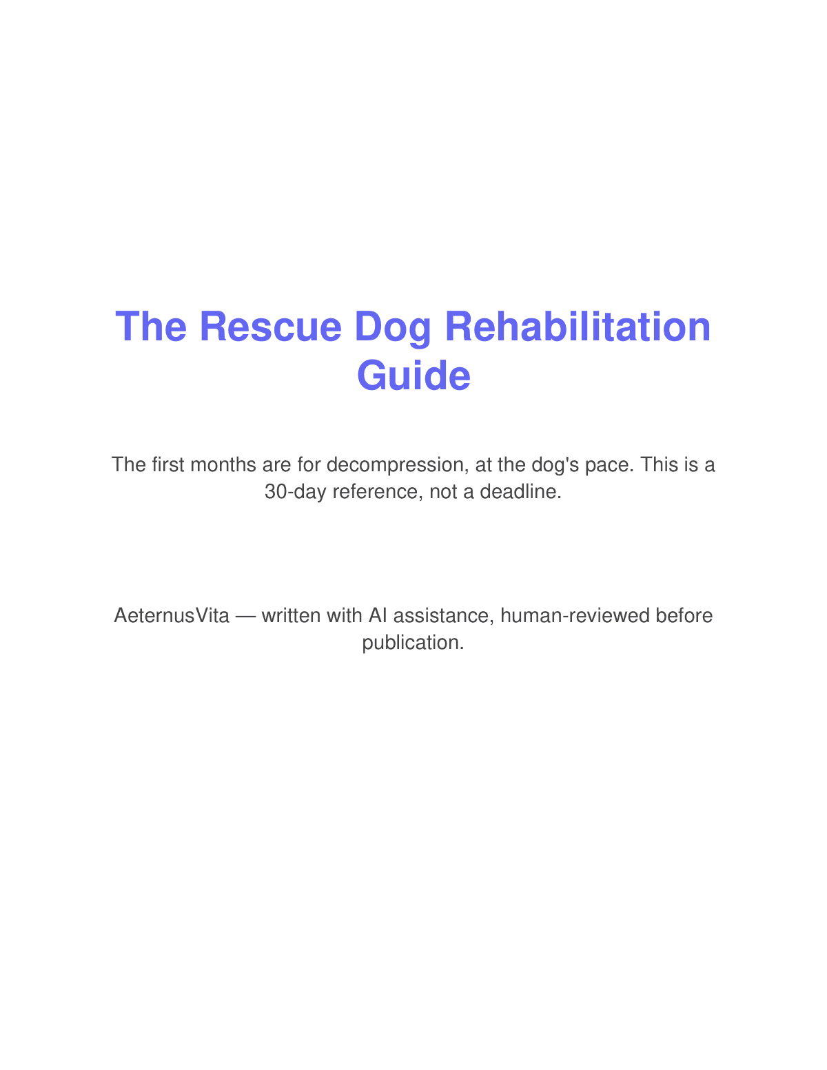 The Rescue Dog Rehabilitation Guide preview page 1