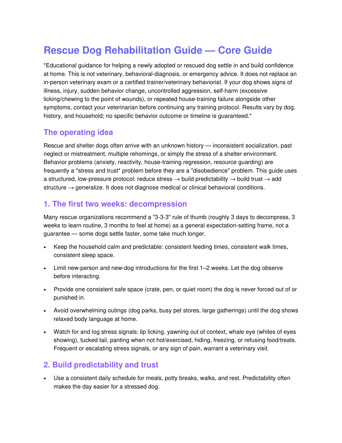 The Rescue Dog Rehabilitation Guide preview page 2